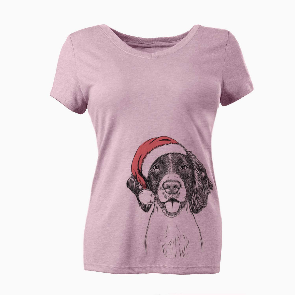 Santa Ever the English Springer Spaniel - Women's V-neck Shirt