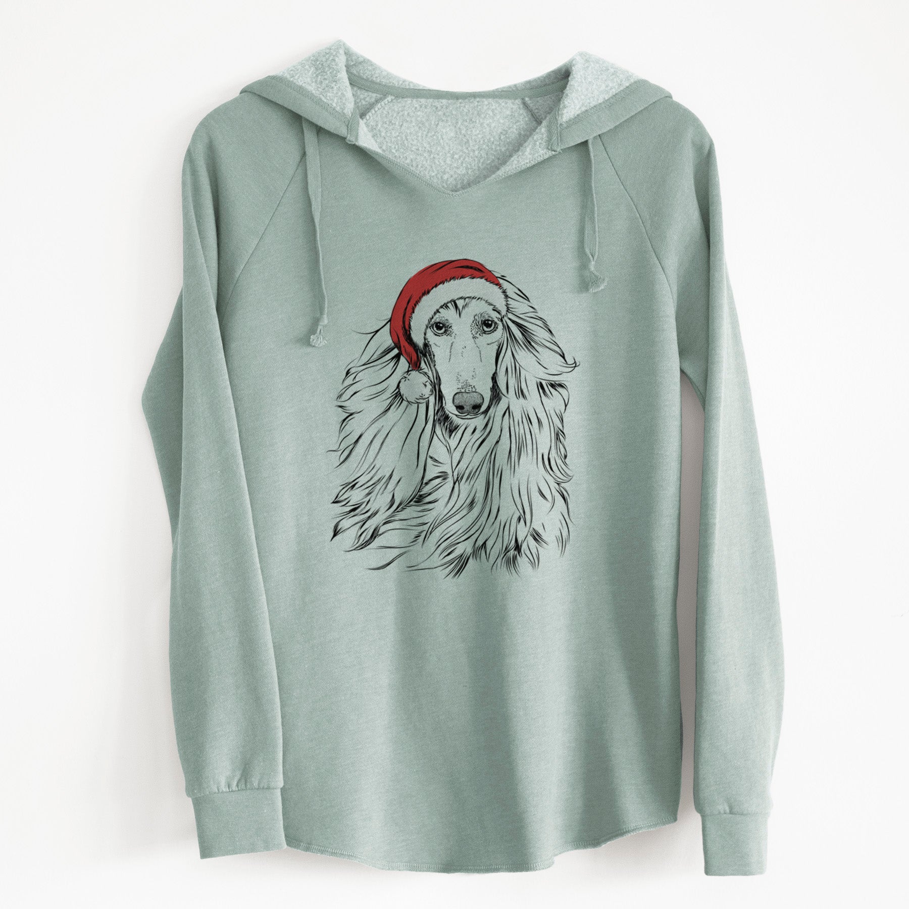 Santa Fabio the Afghan Hound - Cali Wave Hooded Sweatshirt