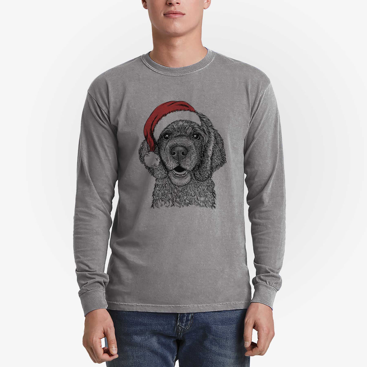 Santa Fannie Mae the Cocker Spaniel - Heavyweight 100% Cotton Long Sleeve