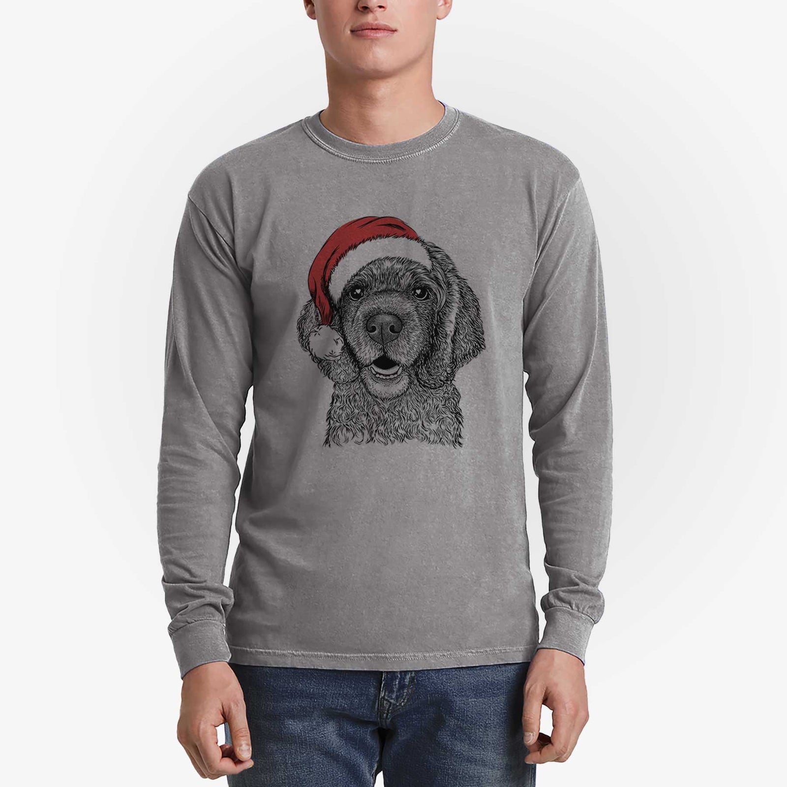 Santa Fannie Mae the Cocker Spaniel - Heavyweight 100% Cotton Long Sleeve