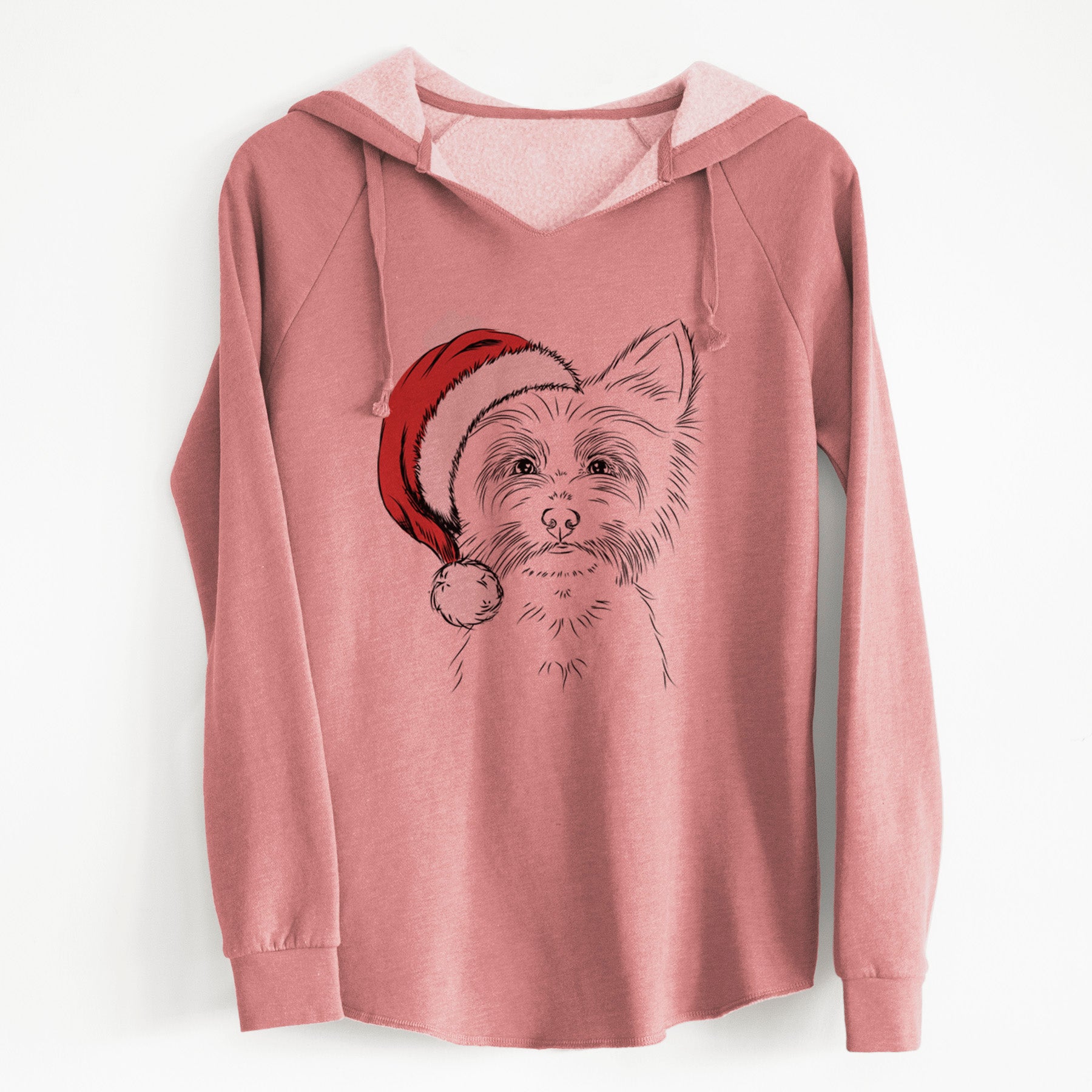 Santa Farva the Yorkshire Terrier - Cali Wave Hooded Sweatshirt