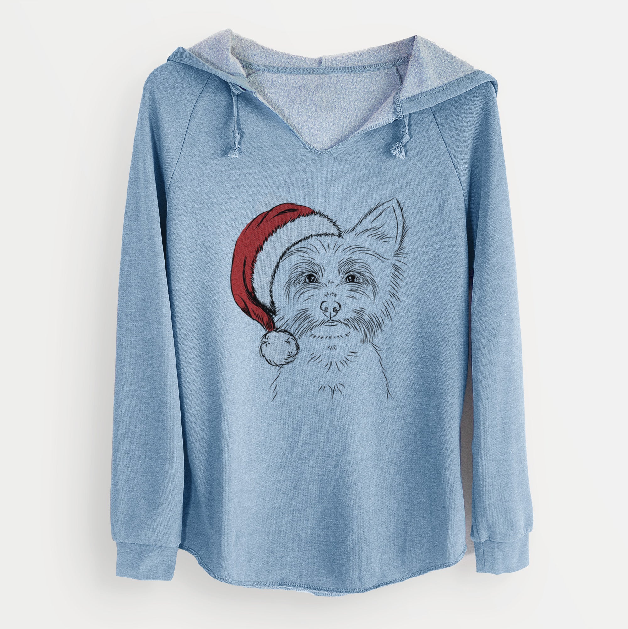 Santa Farva the Yorkshire Terrier - Cali Wave Hooded Sweatshirt