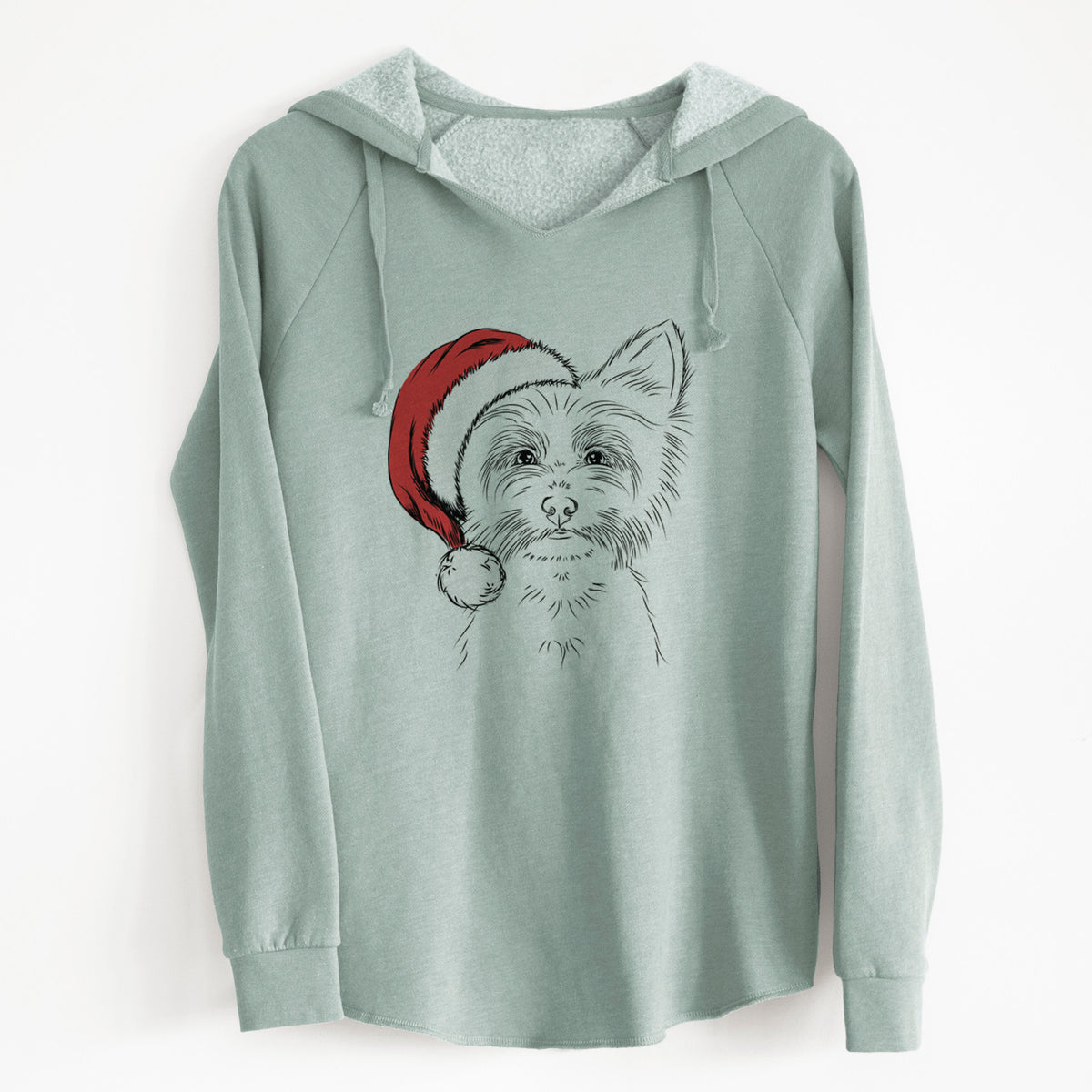 Santa Farva the Yorkshire Terrier - Cali Wave Hooded Sweatshirt