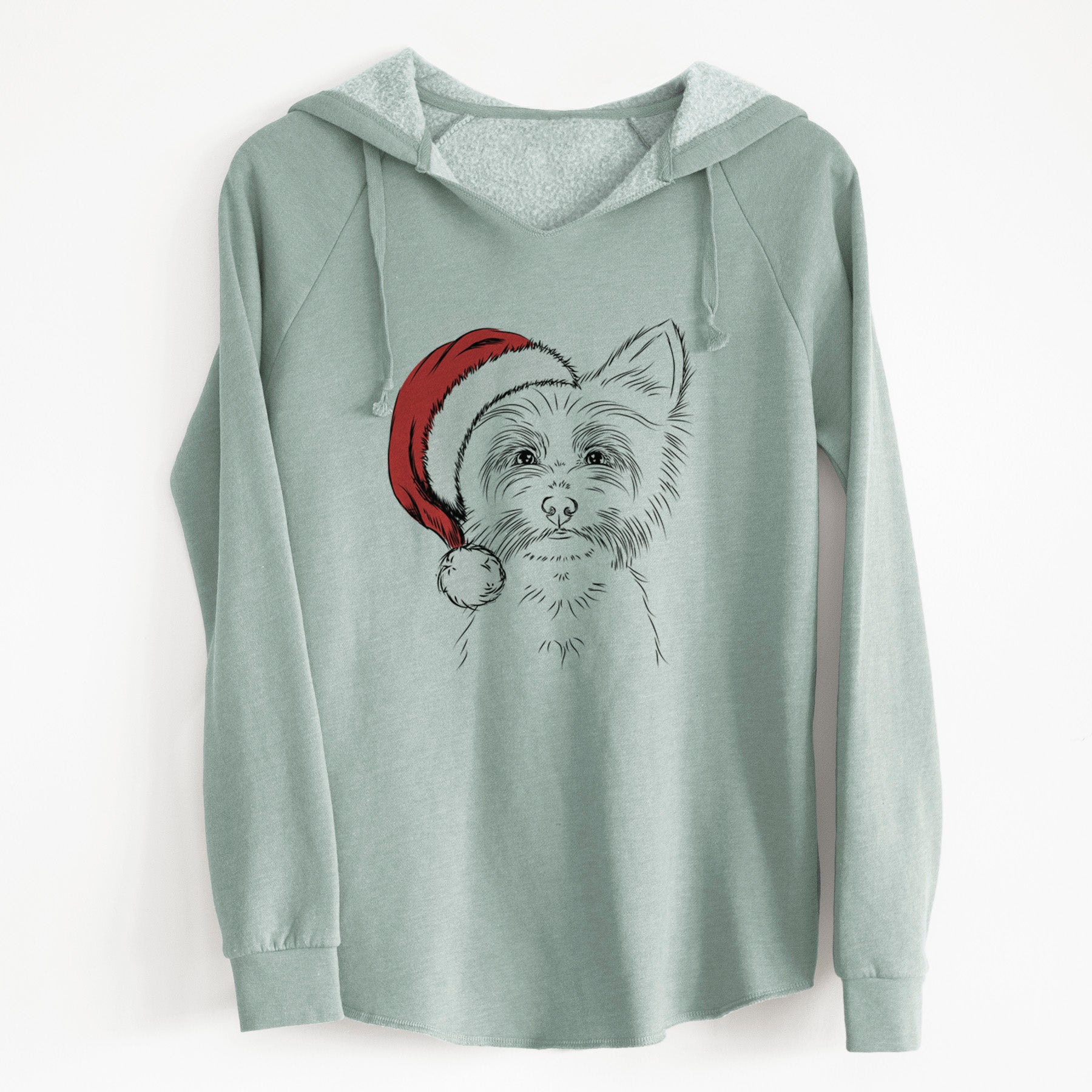 Santa Farva the Yorkshire Terrier - Cali Wave Hooded Sweatshirt