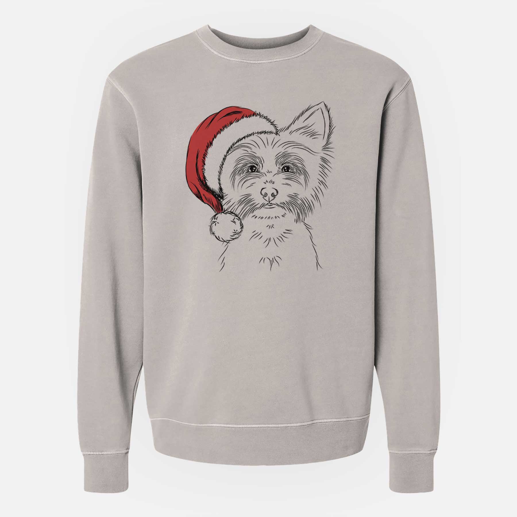 Santa Farva the Yorkshire Terrier - Unisex Pigment Dyed Crew Sweatshirt