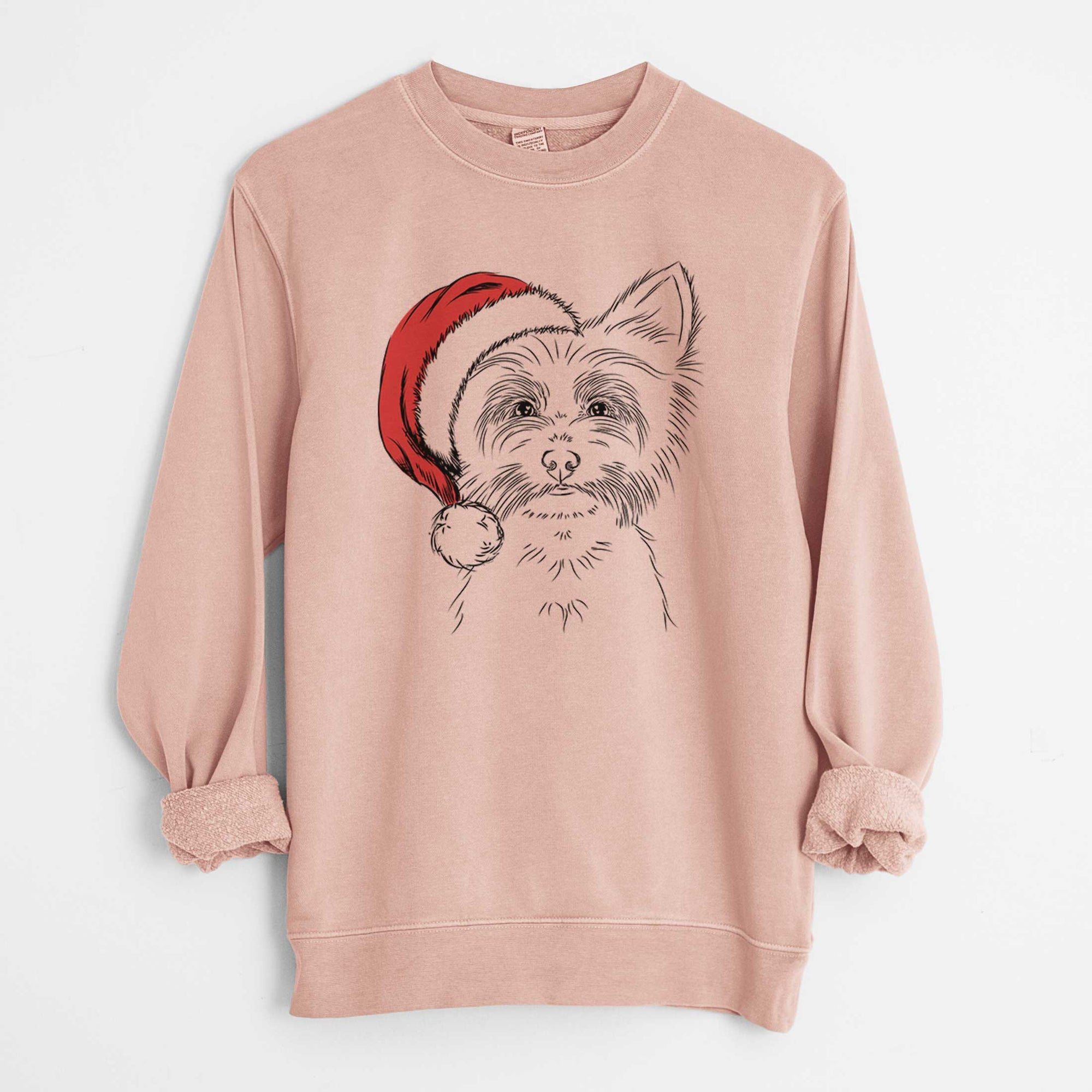 Santa Farva the Yorkshire Terrier - Unisex Pigment Dyed Crew Sweatshirt