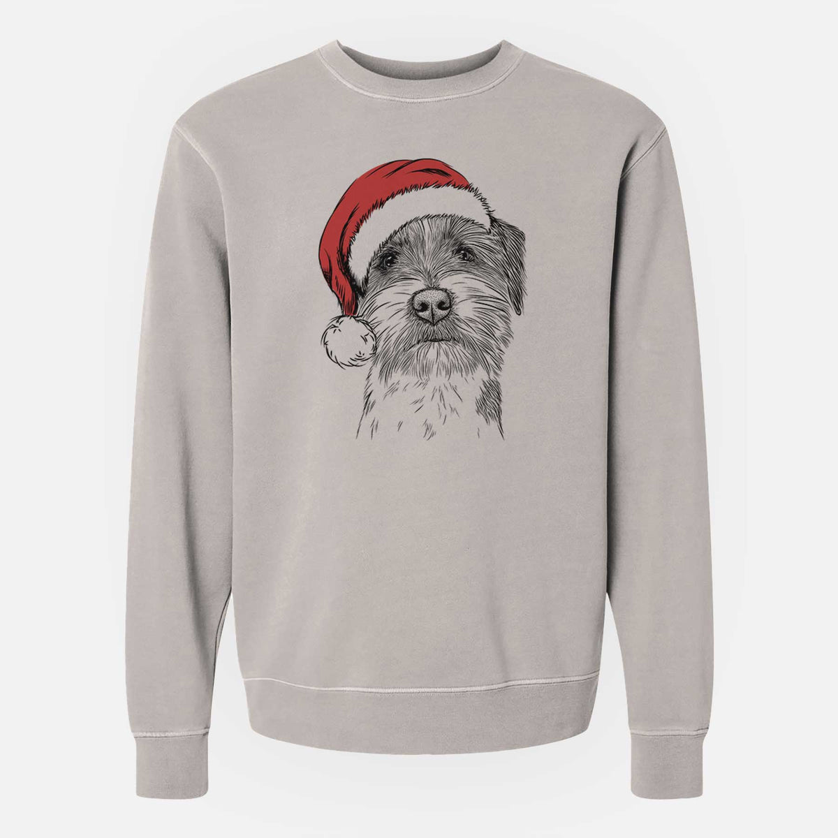 Santa Feis the Parson Russell Terrier - Unisex Pigment Dyed Crew Sweatshirt