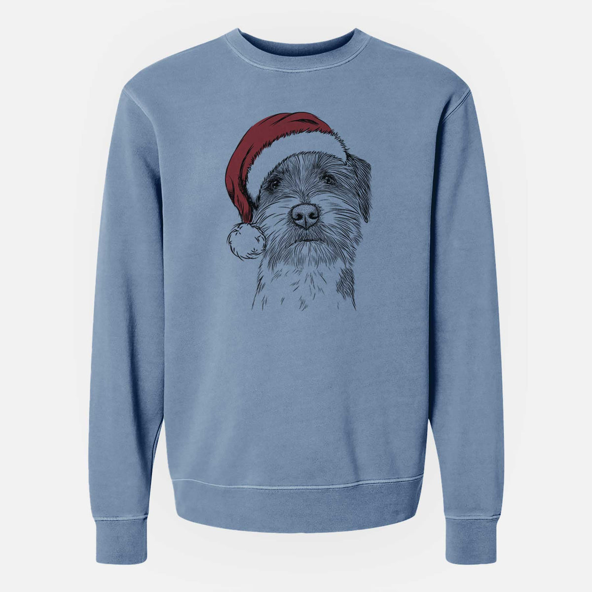 Santa Feis the Parson Russell Terrier - Unisex Pigment Dyed Crew Sweatshirt