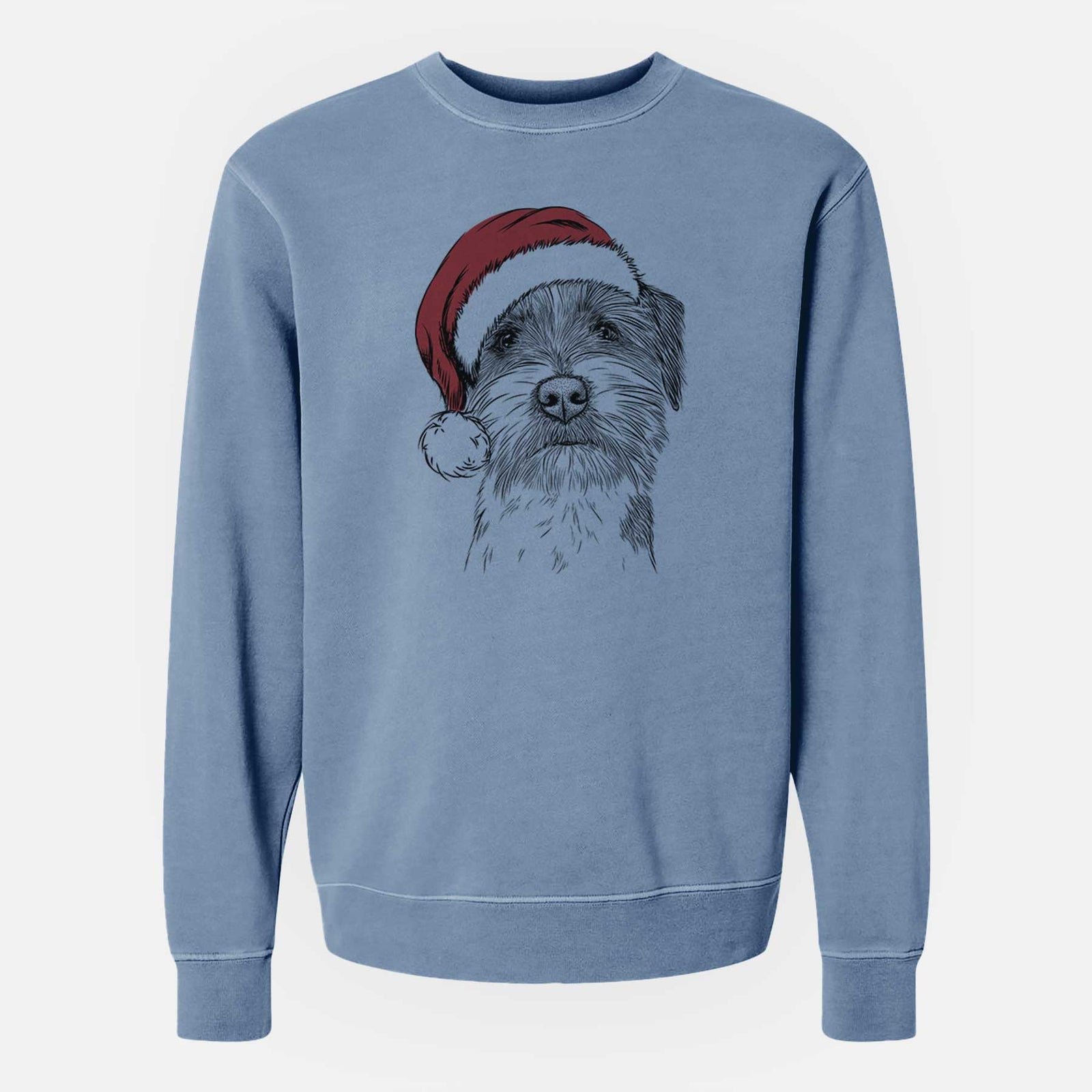 Santa Feis the Parson Russell Terrier - Unisex Pigment Dyed Crew Sweatshirt