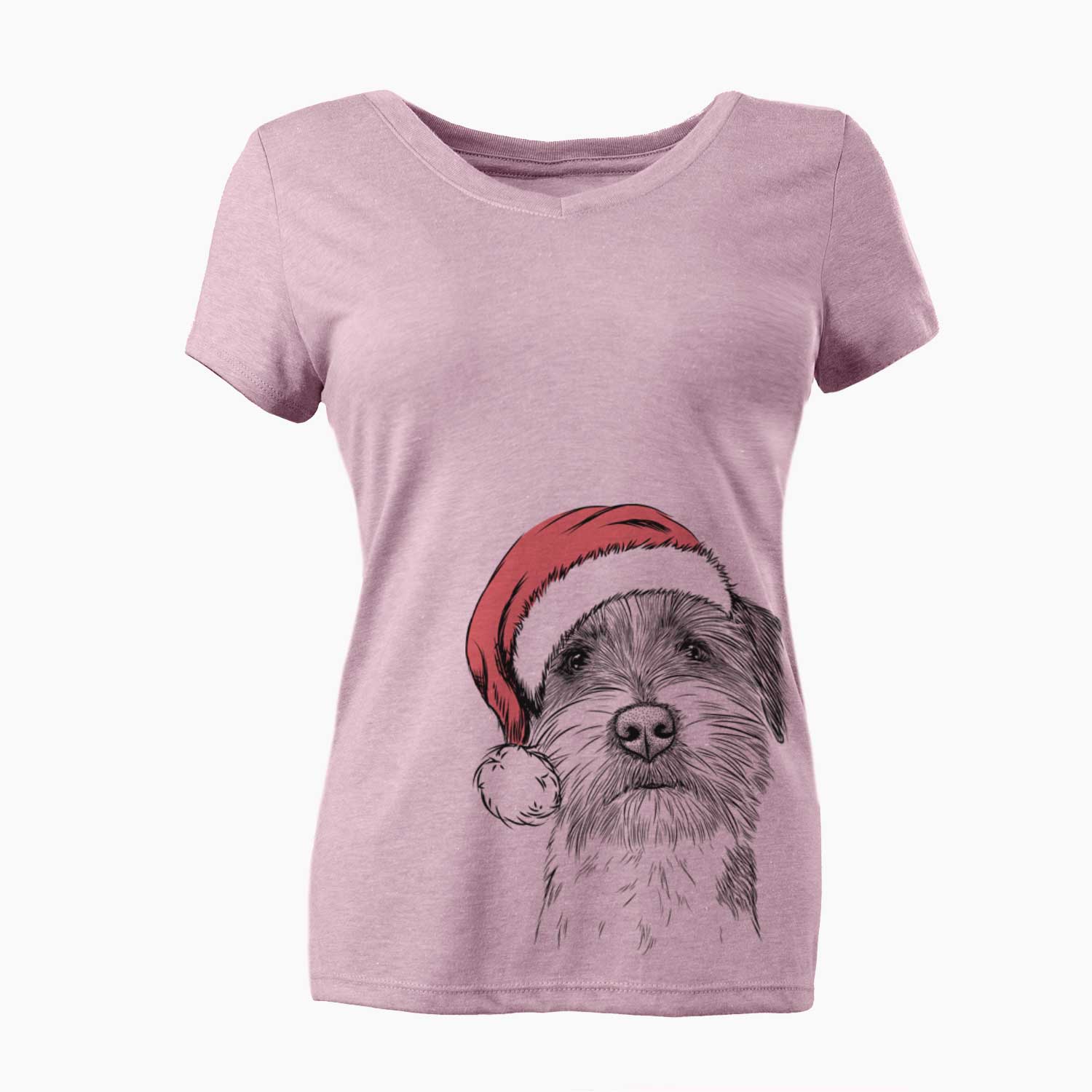 Santa Feis the Parson Russell Terrier - Women's V-neck Shirt