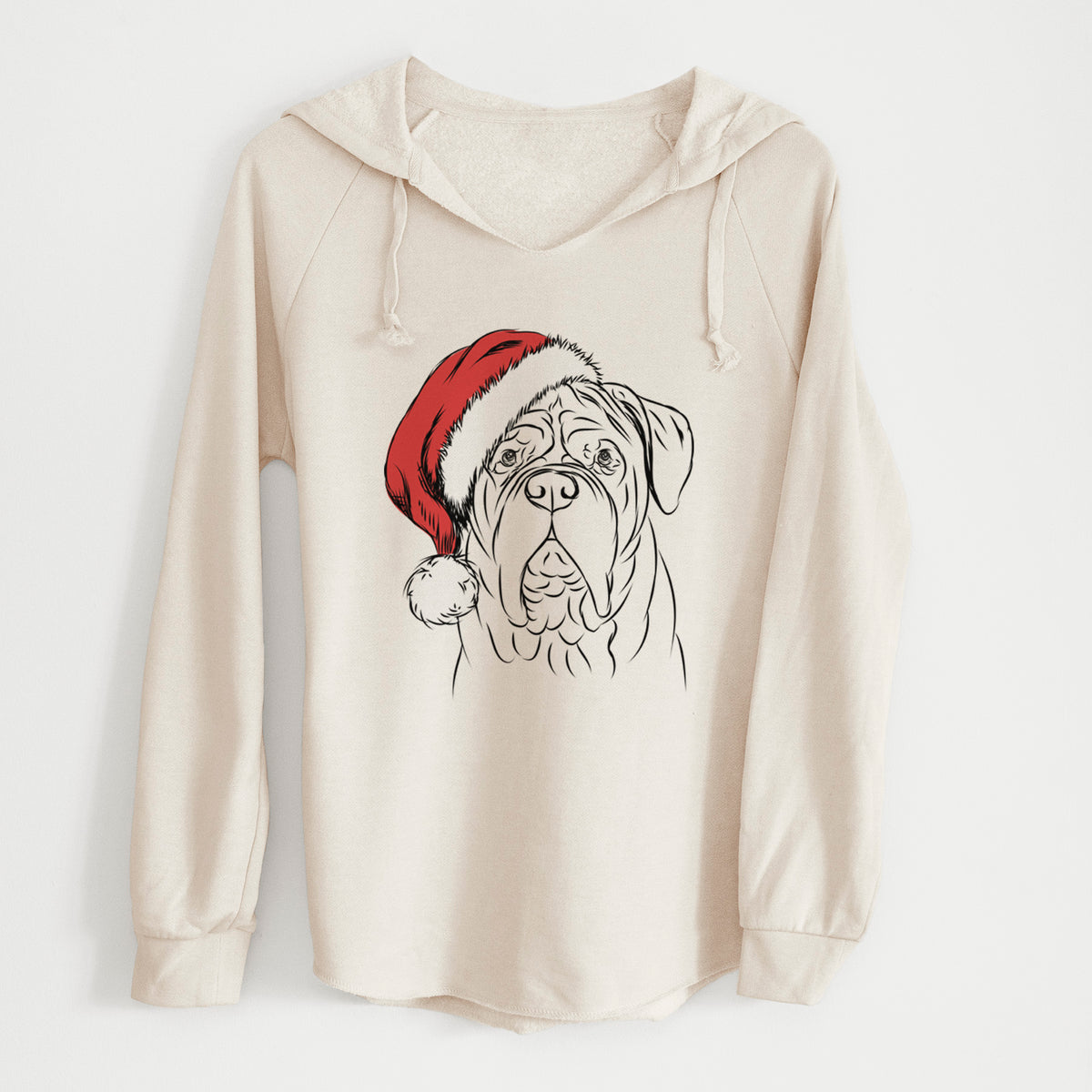 Santa Felix the Dogue de Bordeaux - Cali Wave Hooded Sweatshirt