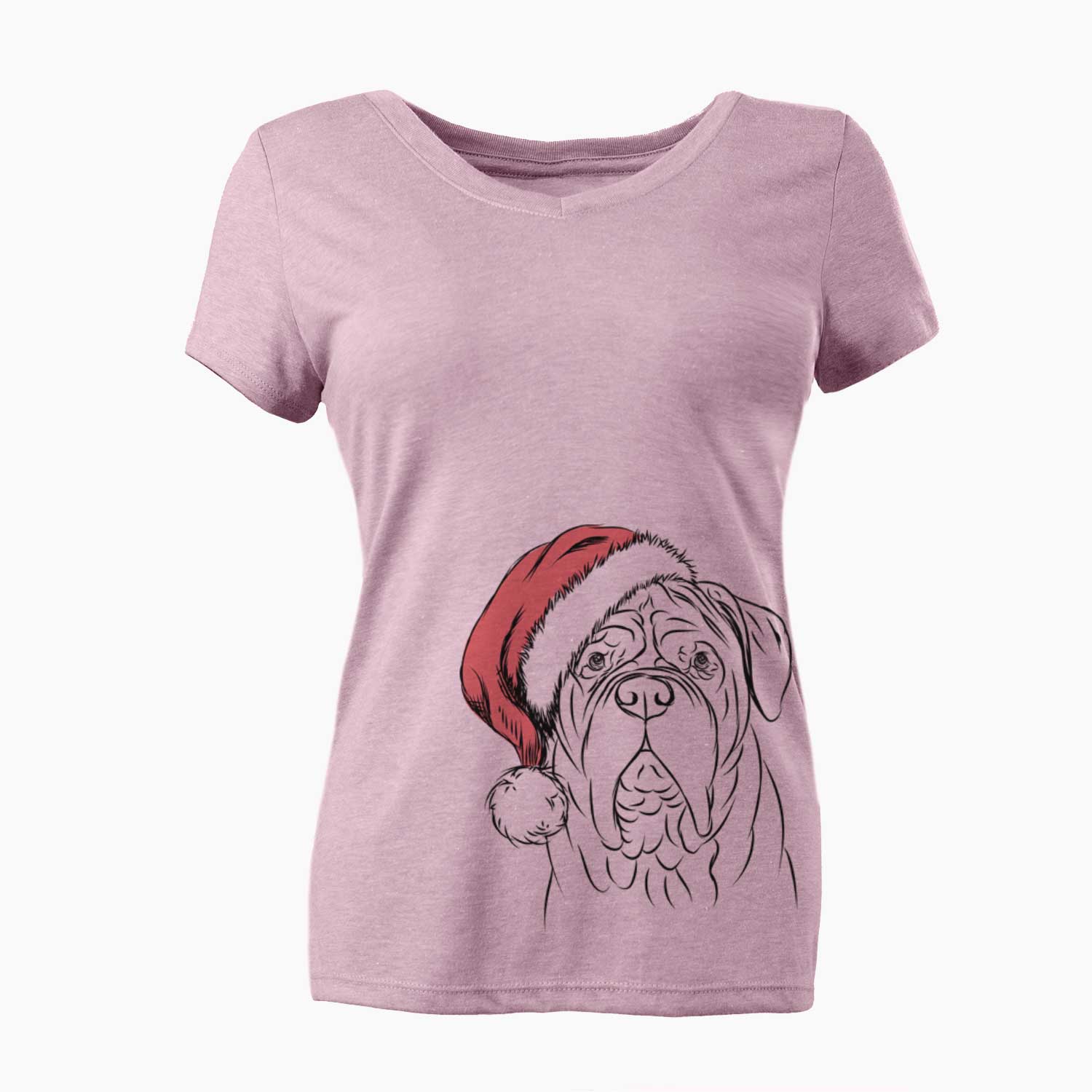 Santa Felix the Dogue de Bordeaux - Women's V-neck Shirt