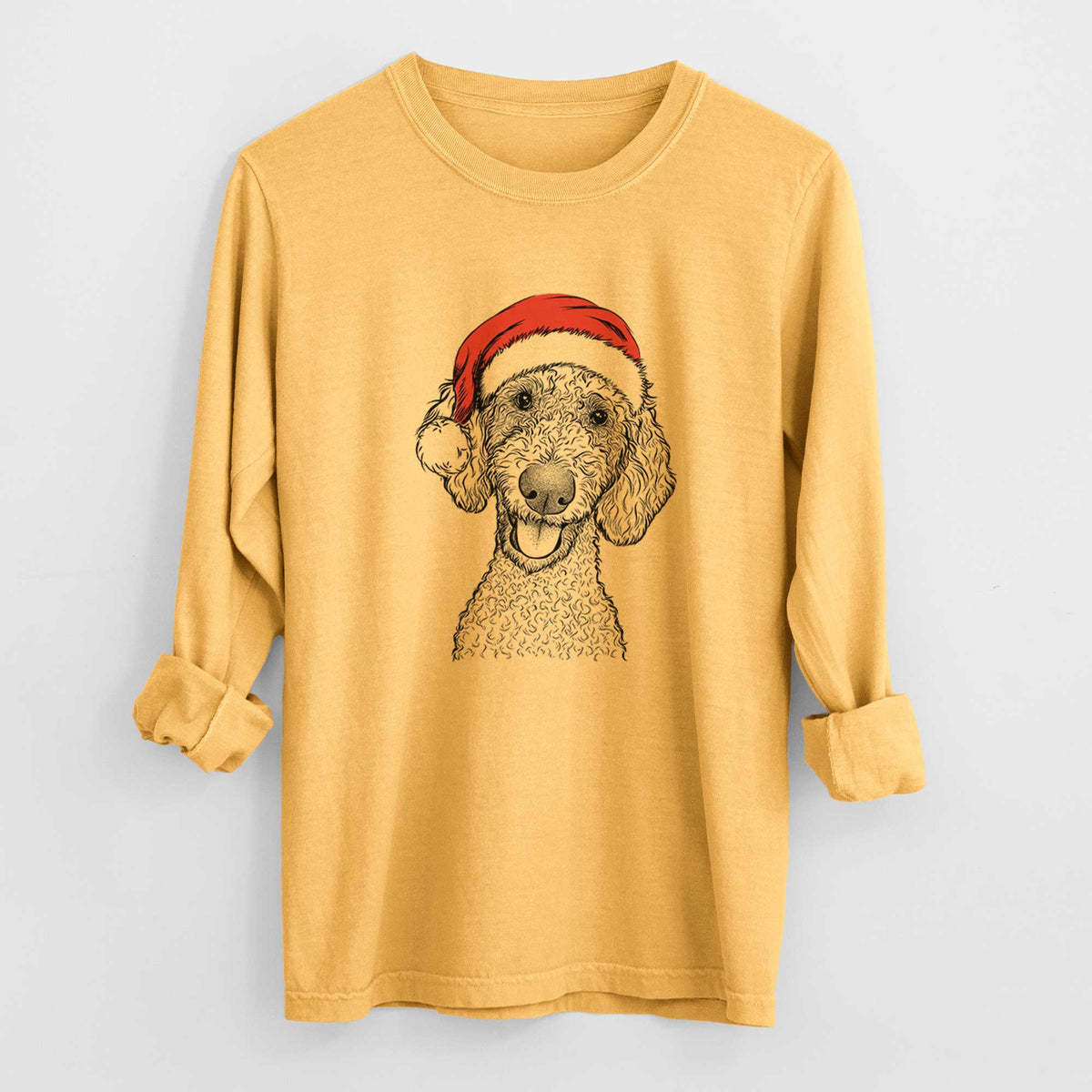 Santa Fenway the Goldendoodle - Heavyweight 100% Cotton Long Sleeve