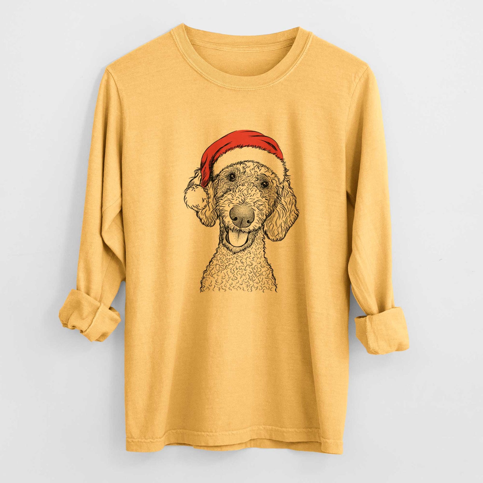 Santa Fenway the Goldendoodle - Heavyweight 100% Cotton Long Sleeve