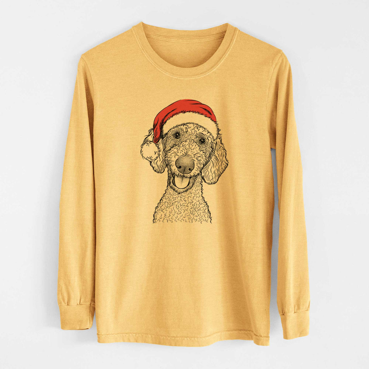 Santa Fenway the Goldendoodle - Heavyweight 100% Cotton Long Sleeve