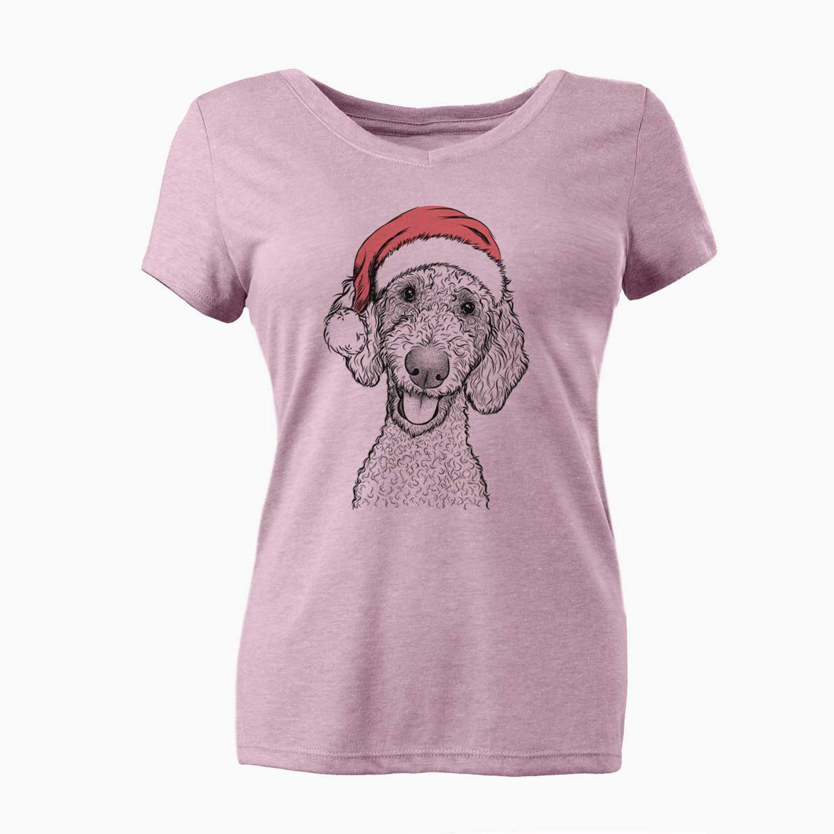 Santa Fenway the Goldendoodle - Women's V-neck Shirt