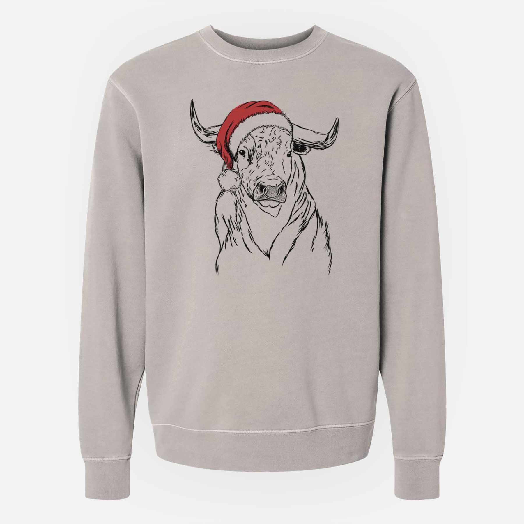 Santa Ferdinand the Bull - Unisex Pigment Dyed Crew Sweatshirt