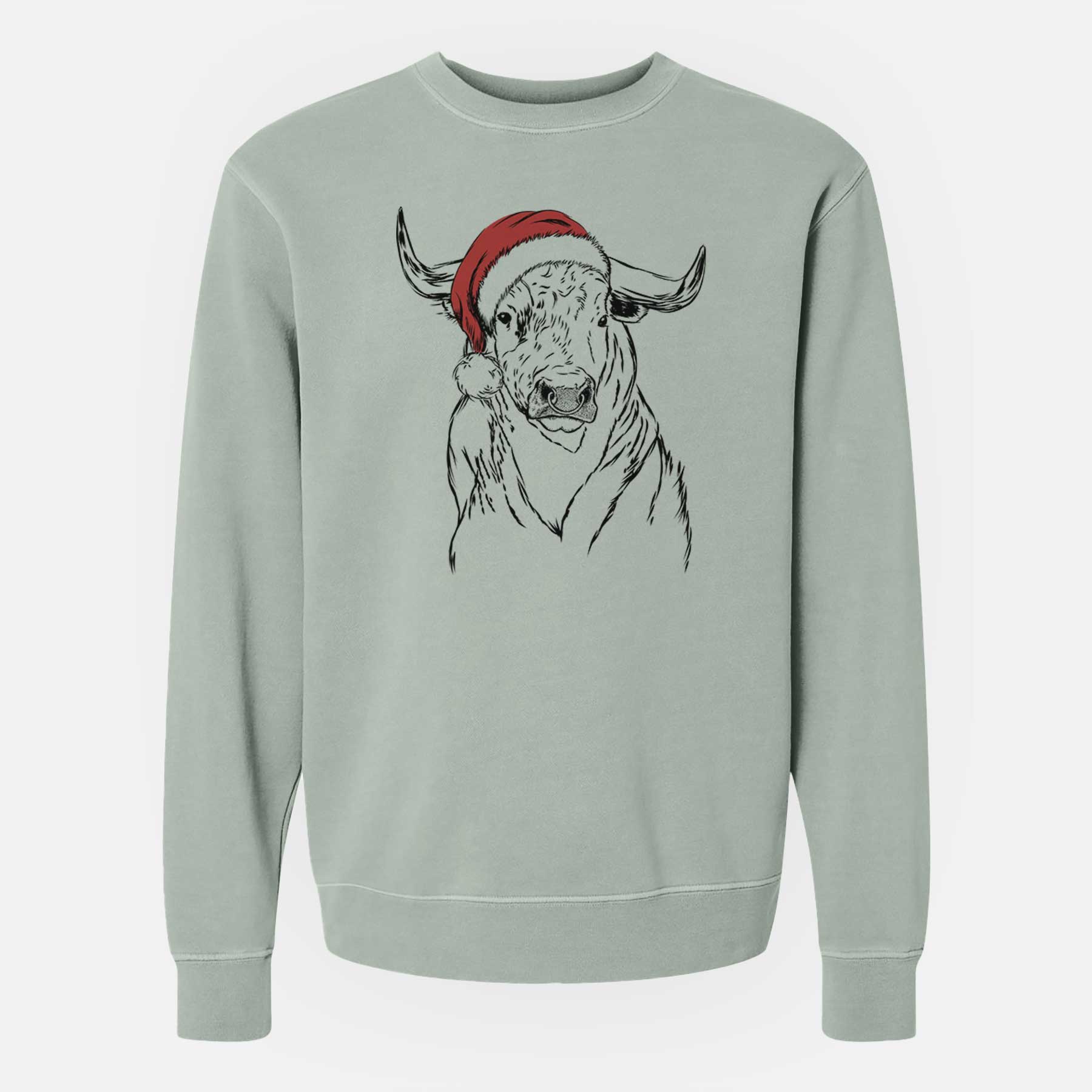 Santa Ferdinand the Bull - Unisex Pigment Dyed Crew Sweatshirt