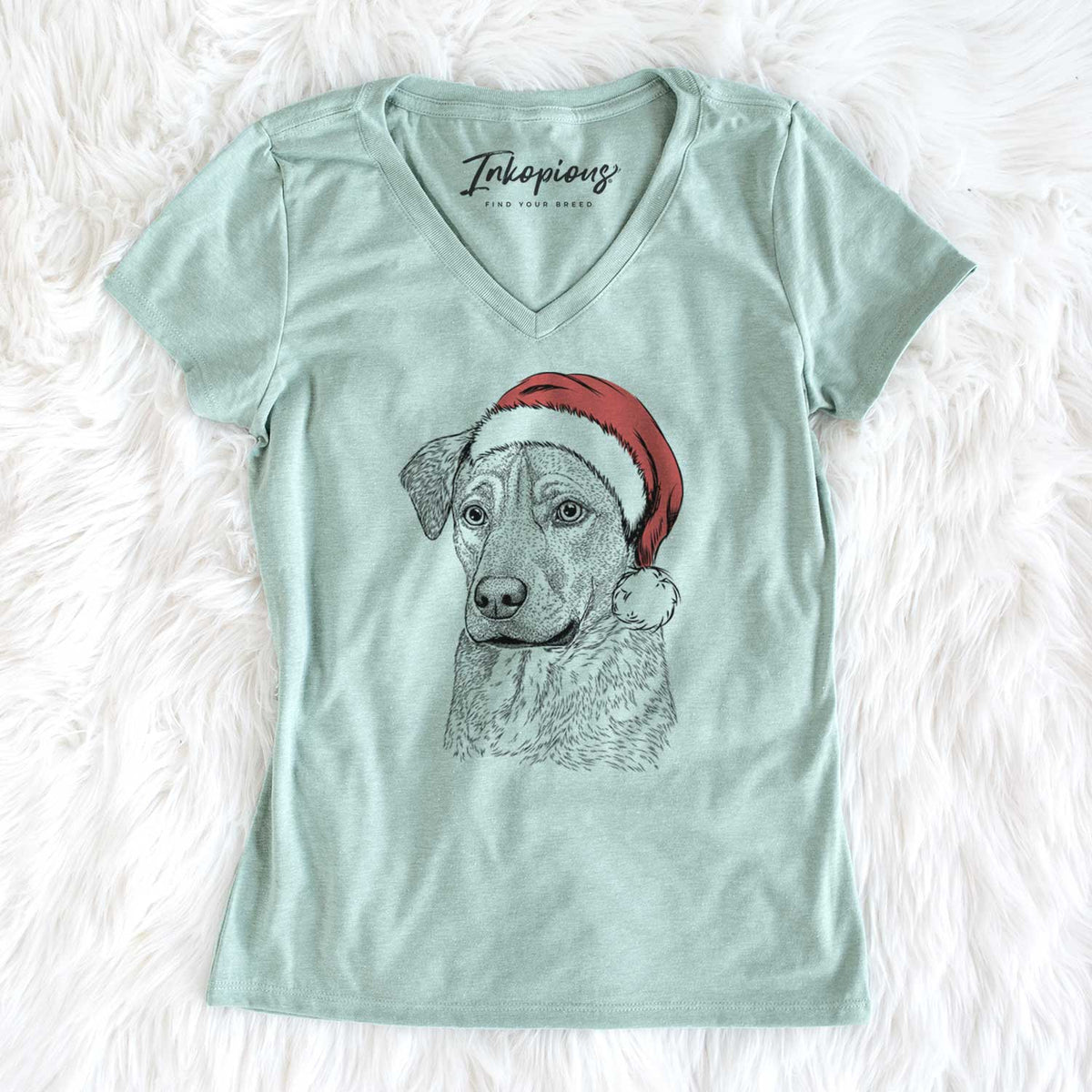 Santa Feta the Mixed Breed - Women's V-neck Shirt