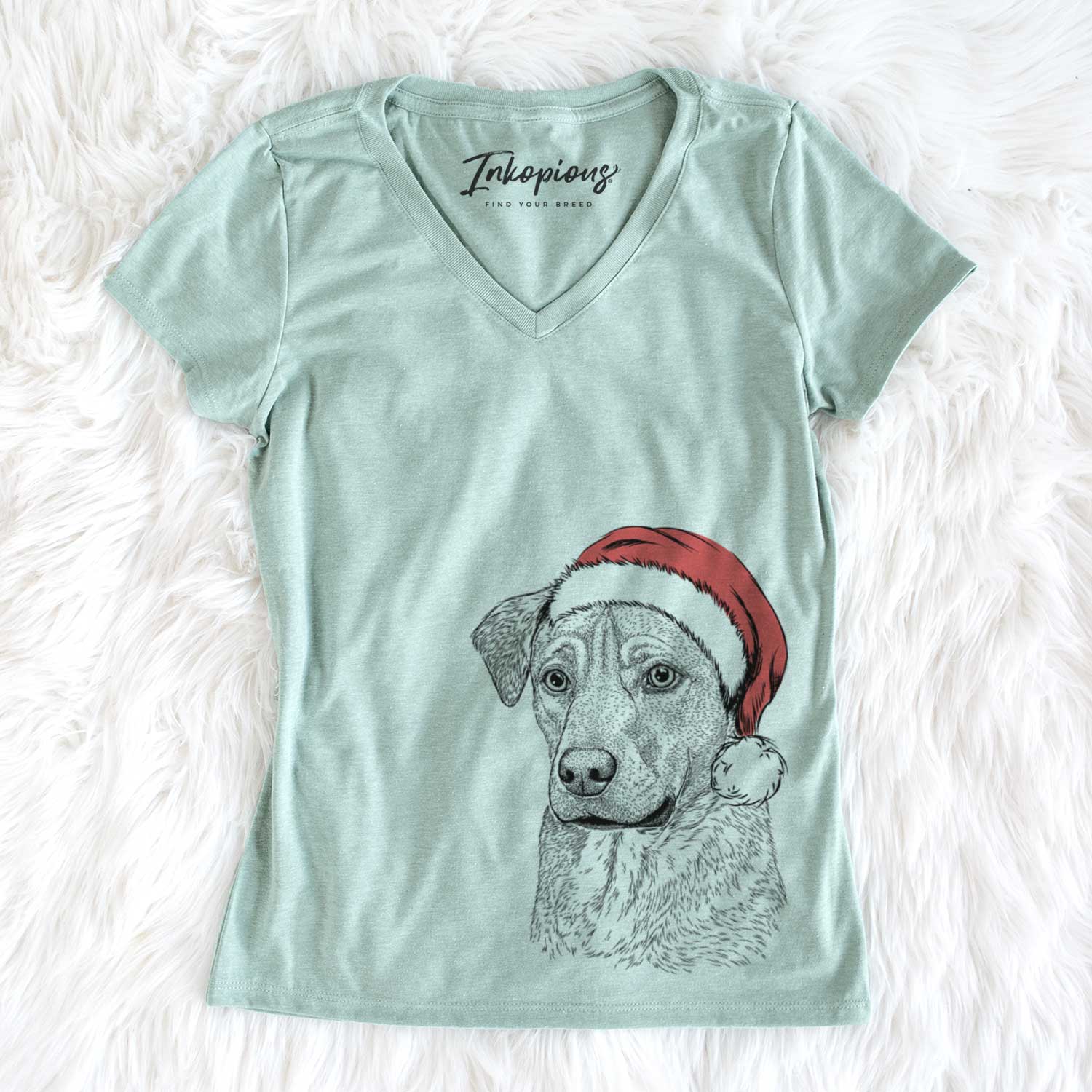 Santa Feta the Mixed Breed - Women's V-neck Shirt