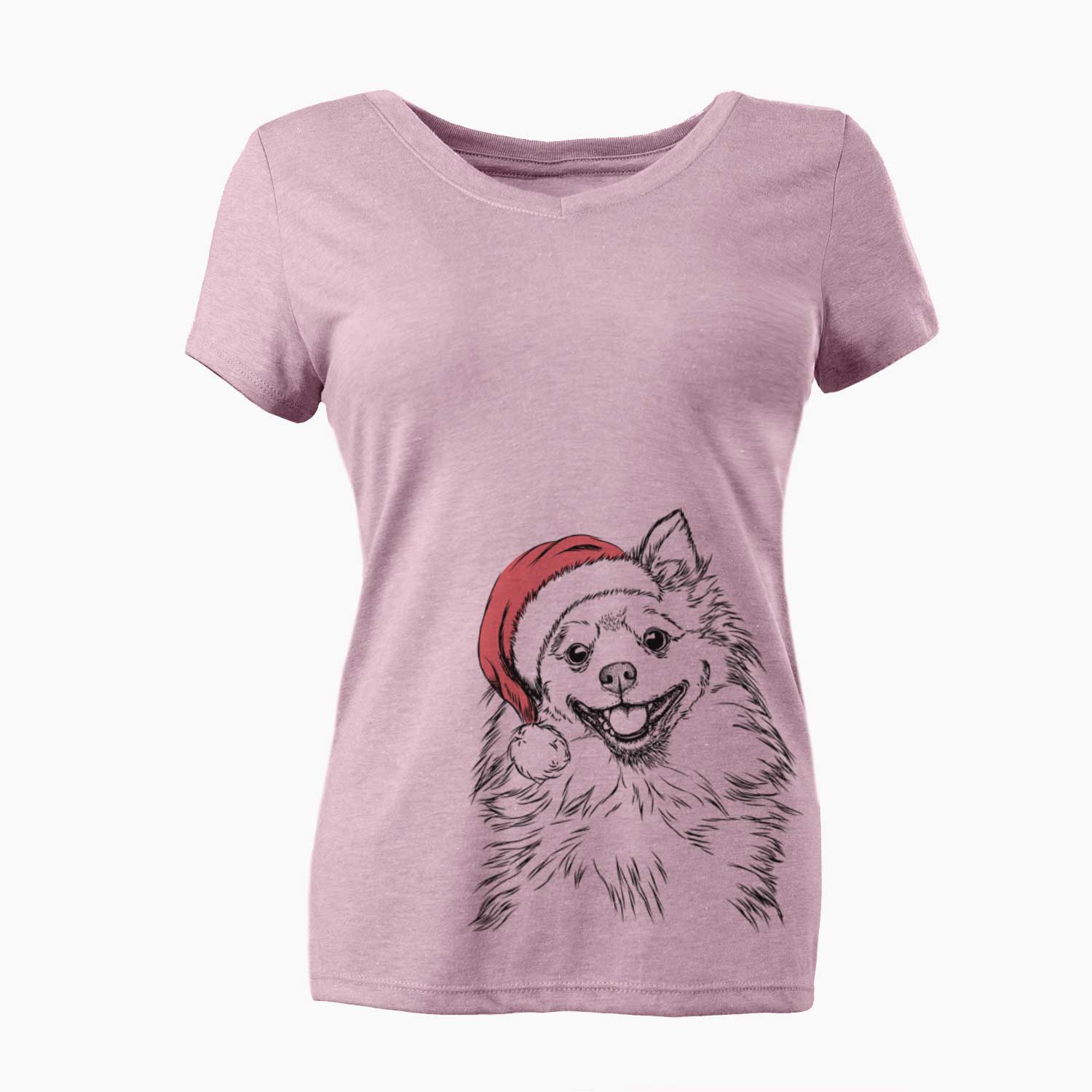 Santa Fibi the Spitz - Women's V-neck Shirt