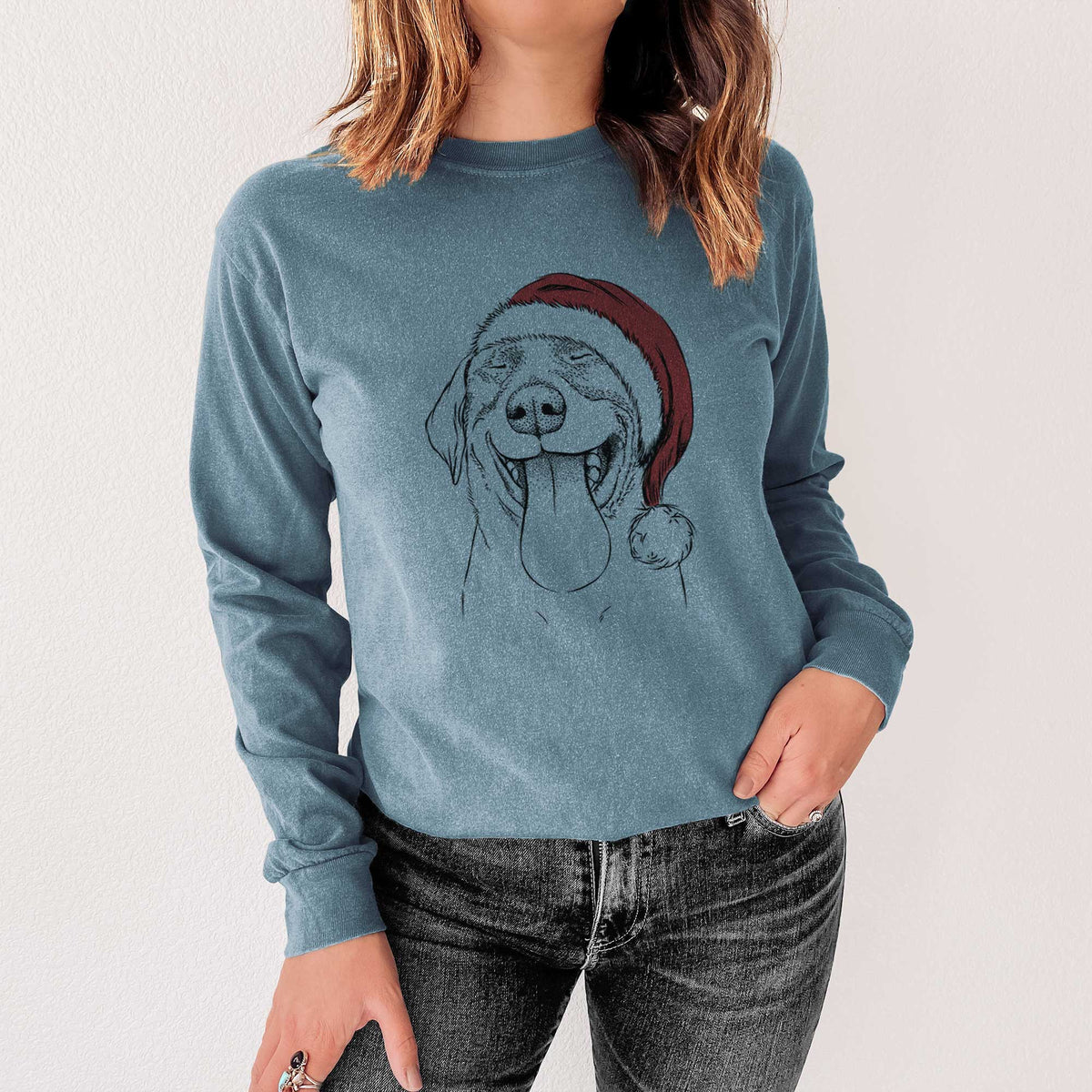 Santa Fig the Labrador Retriever - Heavyweight 100% Cotton Long Sleeve