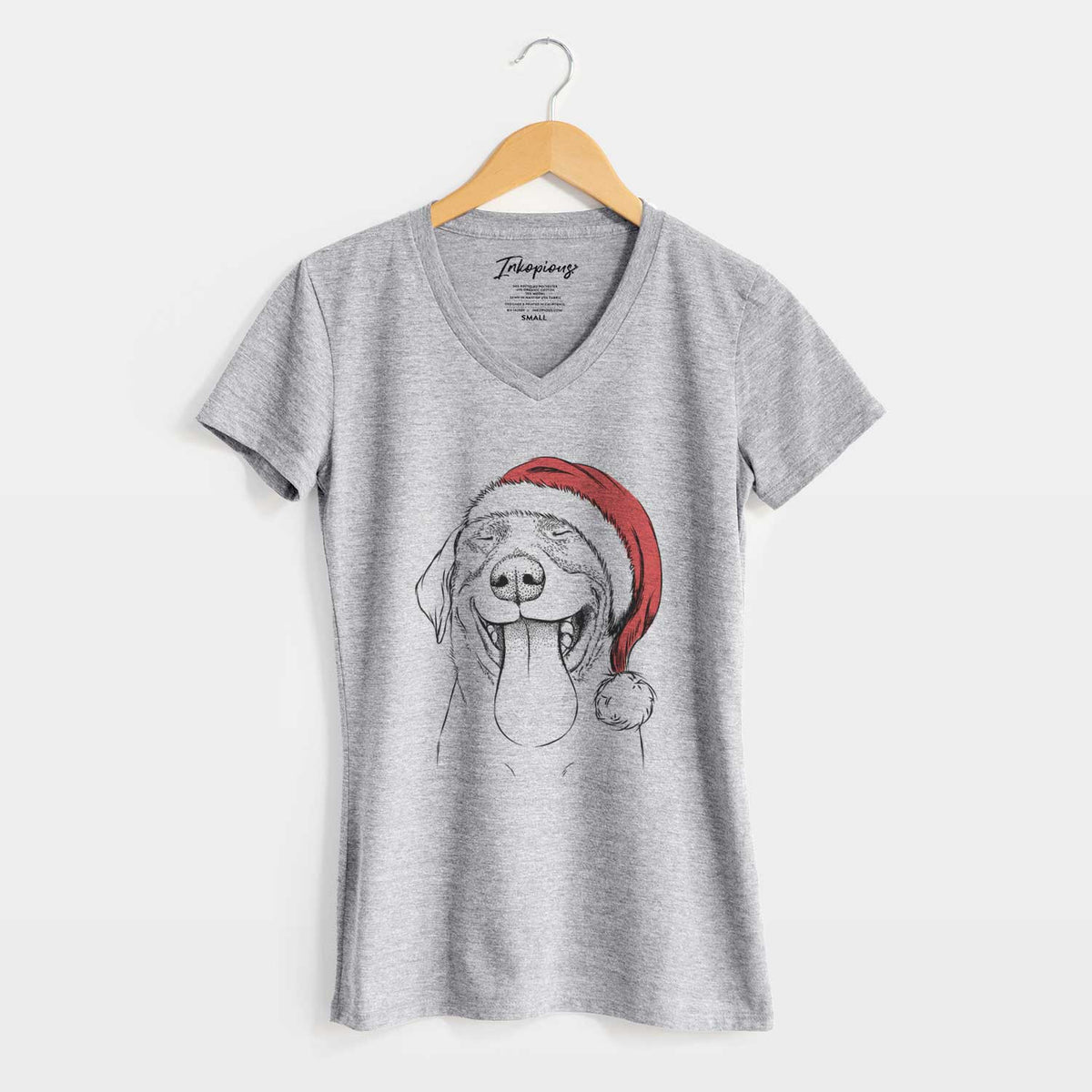 Santa Fig the Labrador Retriever - Women's V-neck Shirt