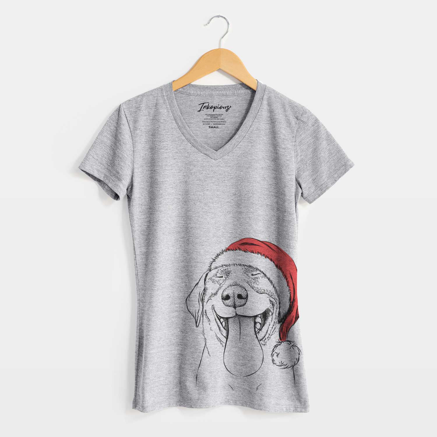 Santa Fig the Labrador Retriever - Women's V-neck Shirt