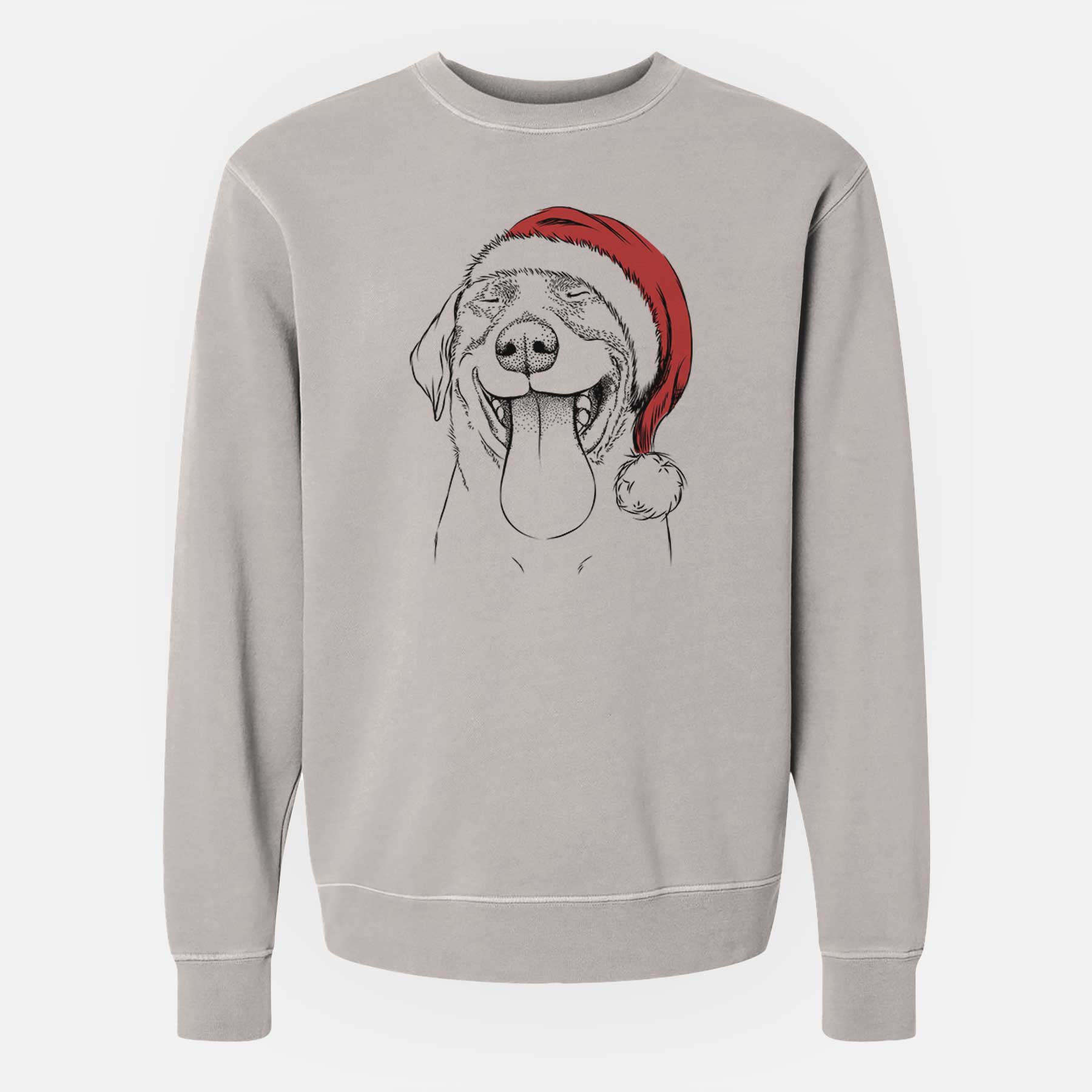 Santa Fig the Labrador Retriever - Unisex Pigment Dyed Crew Sweatshirt