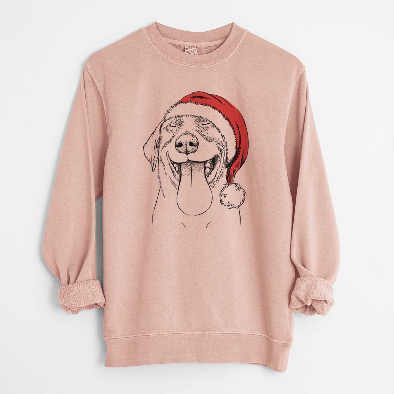 Santa Fig the Labrador Retriever - Unisex Pigment Dyed Crew Sweatshirt