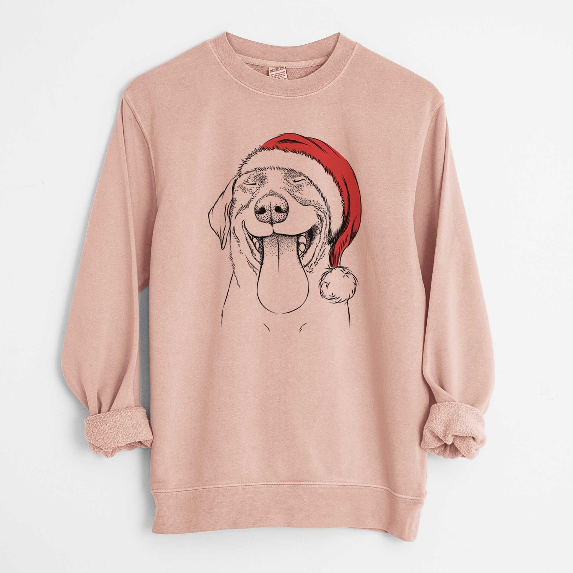 Santa Fig the Labrador Retriever - Unisex Pigment Dyed Crew Sweatshirt