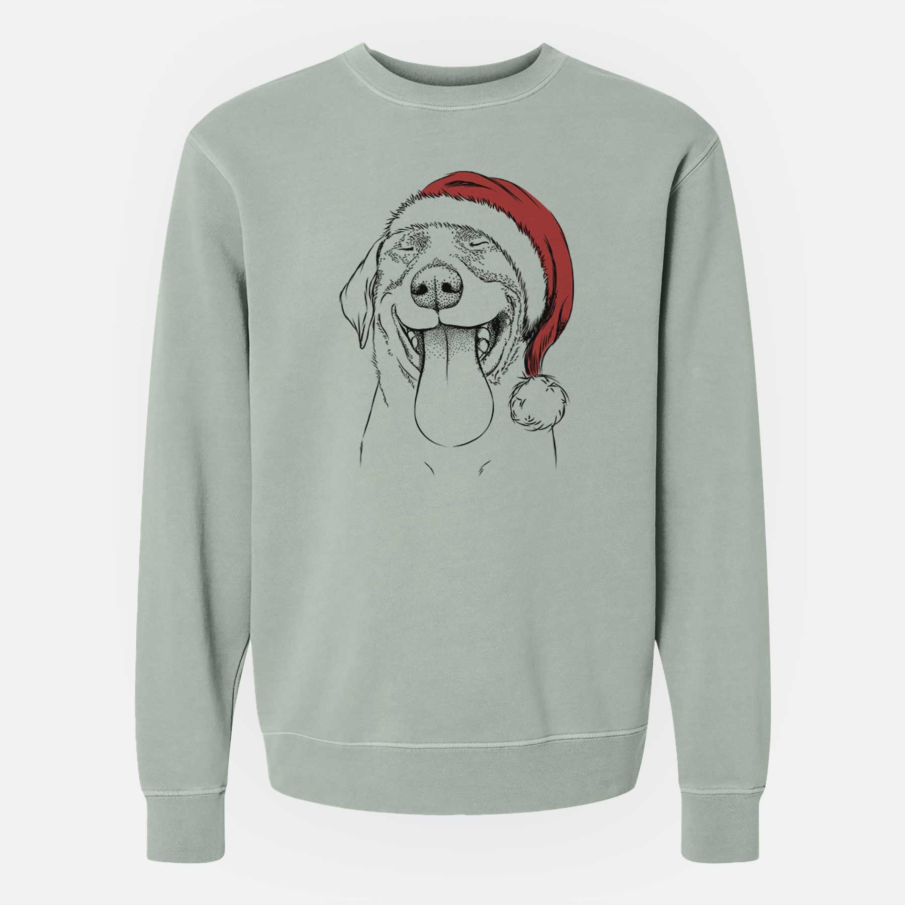 Santa Fig the Labrador Retriever - Unisex Pigment Dyed Crew Sweatshirt