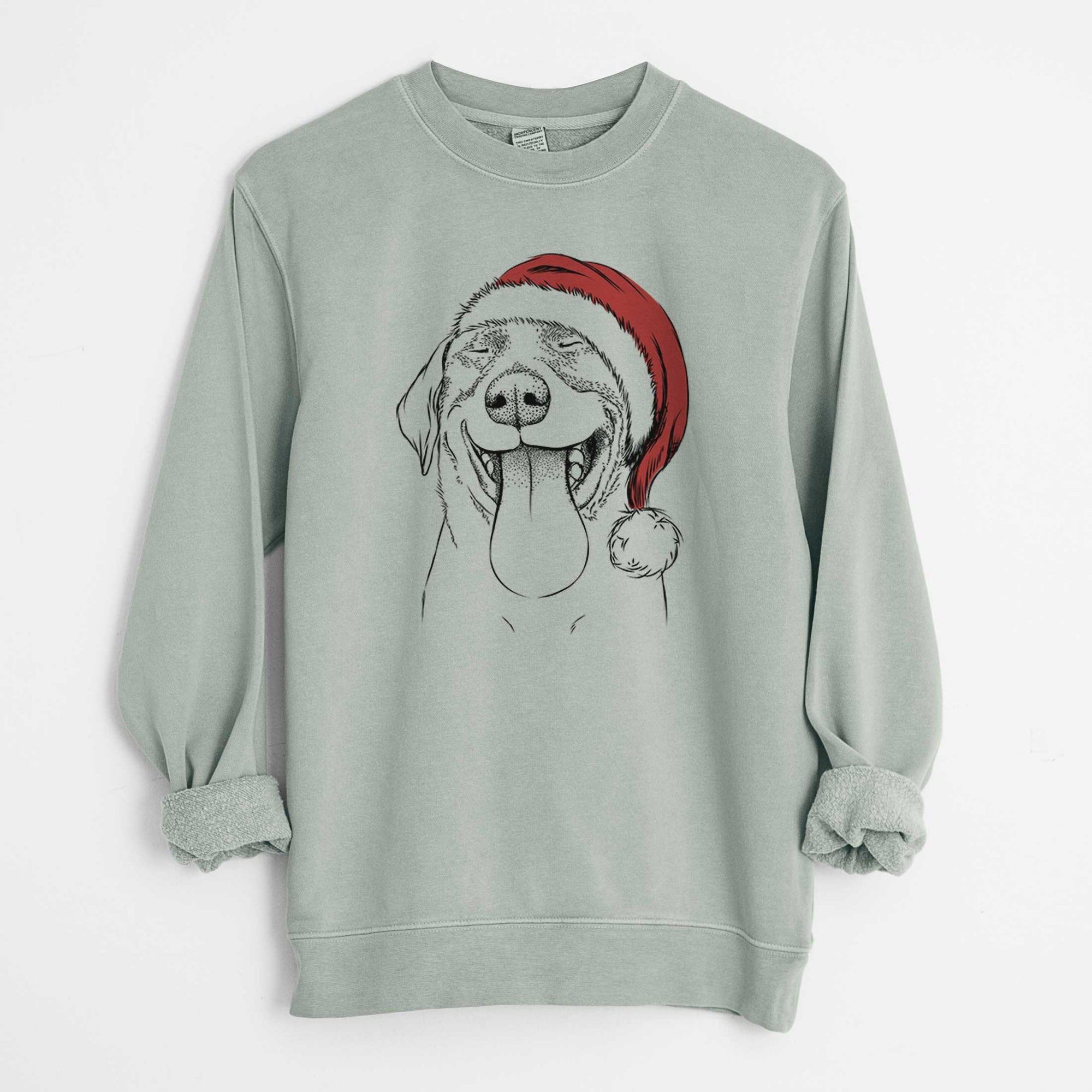 Santa Fig the Labrador Retriever - Unisex Pigment Dyed Crew Sweatshirt