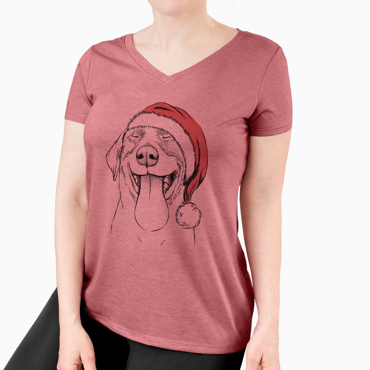 Santa Fig the Labrador Retriever - Women's V-neck Shirt