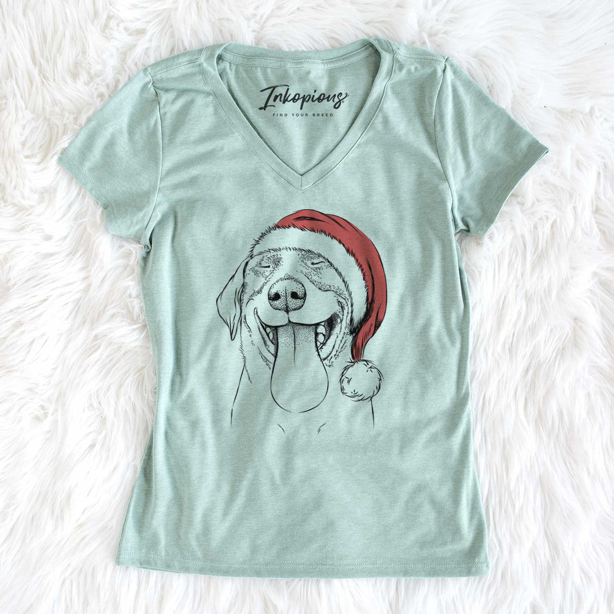 Santa Fig the Labrador Retriever - Women's V-neck Shirt