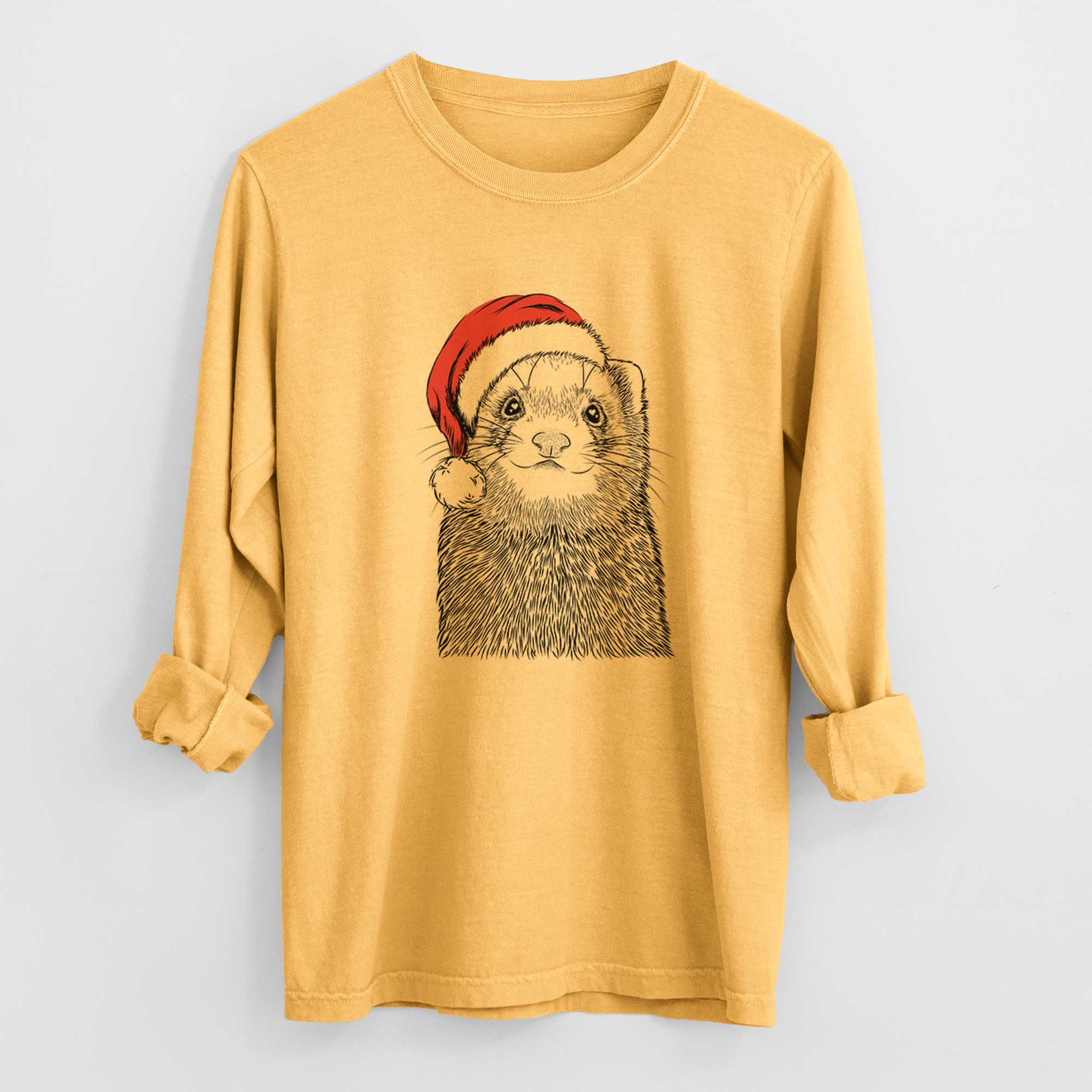 Santa Fig the Ferret - Heavyweight 100% Cotton Long Sleeve