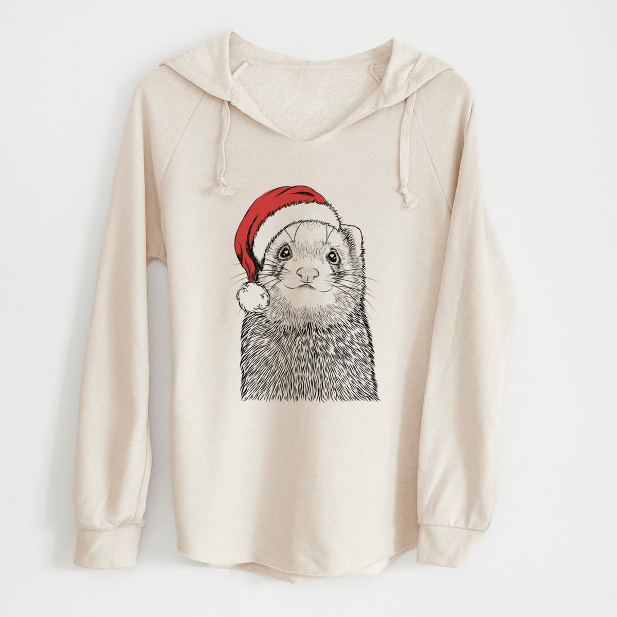 Santa Fig the Ferret - Cali Wave Hooded Sweatshirt