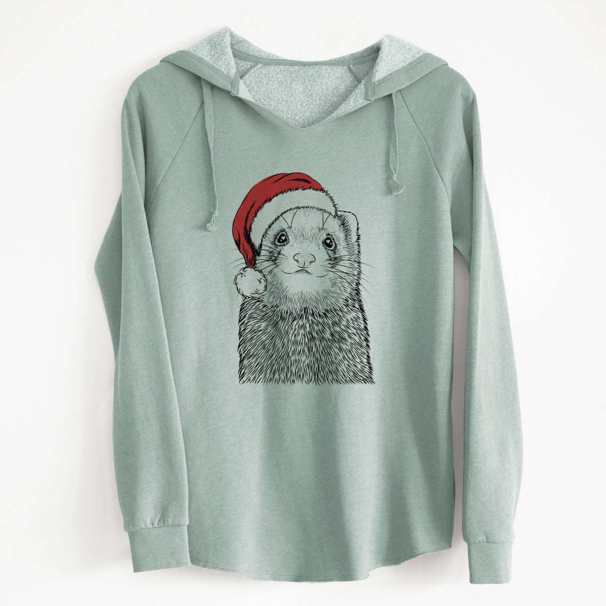 Santa Fig the Ferret - Cali Wave Hooded Sweatshirt
