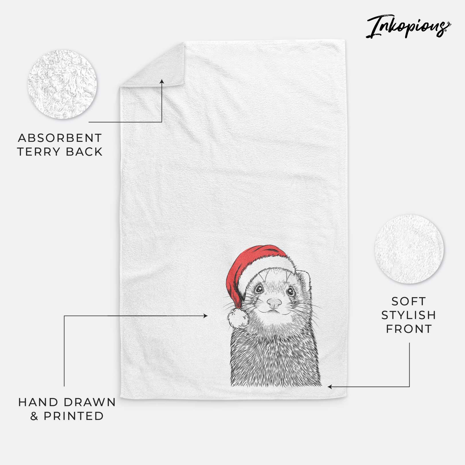 Fig the Ferret Decorative Hand Towel