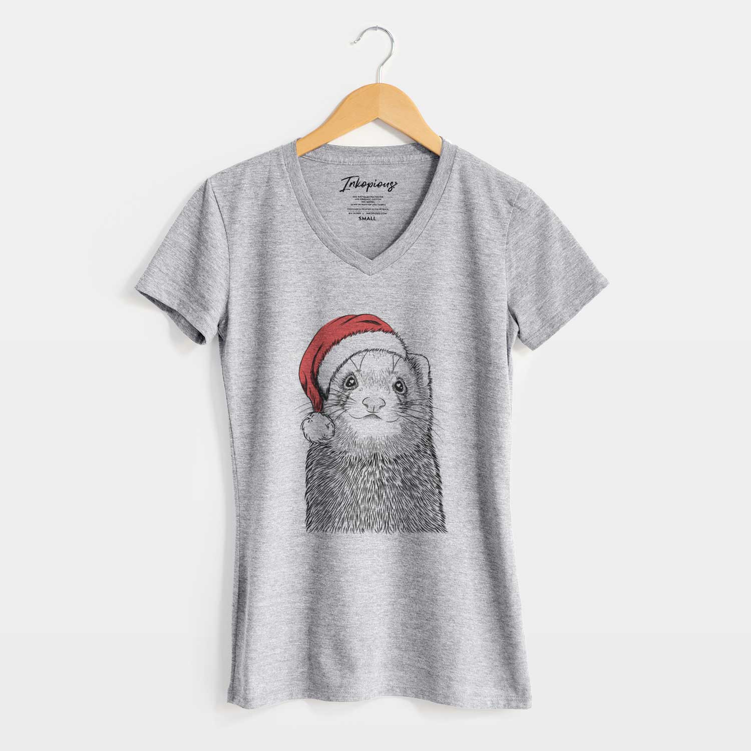 Santa Fig the Ferret - Women's V-neck Shirt