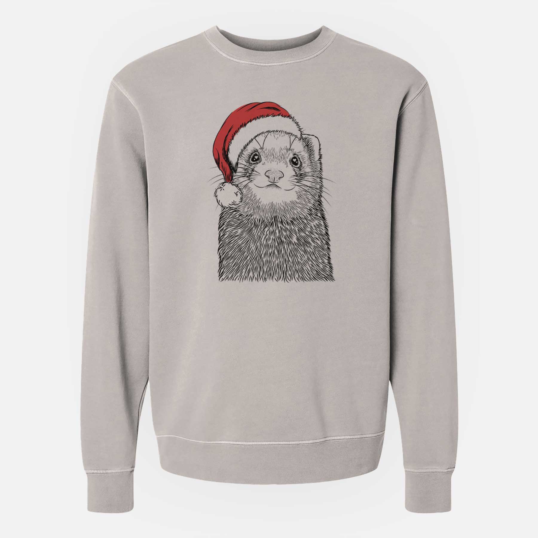 Santa Fig the Ferret - Unisex Pigment Dyed Crew Sweatshirt