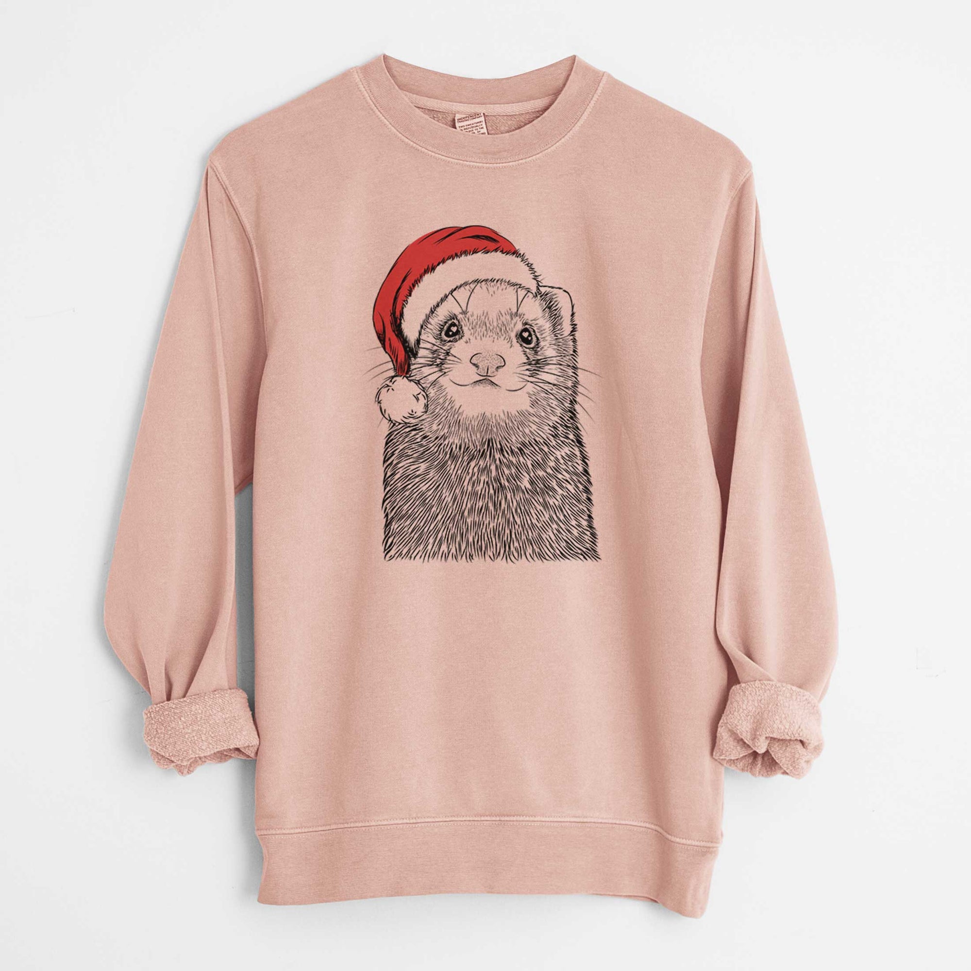 Santa Fig the Ferret - Unisex Pigment Dyed Crew Sweatshirt