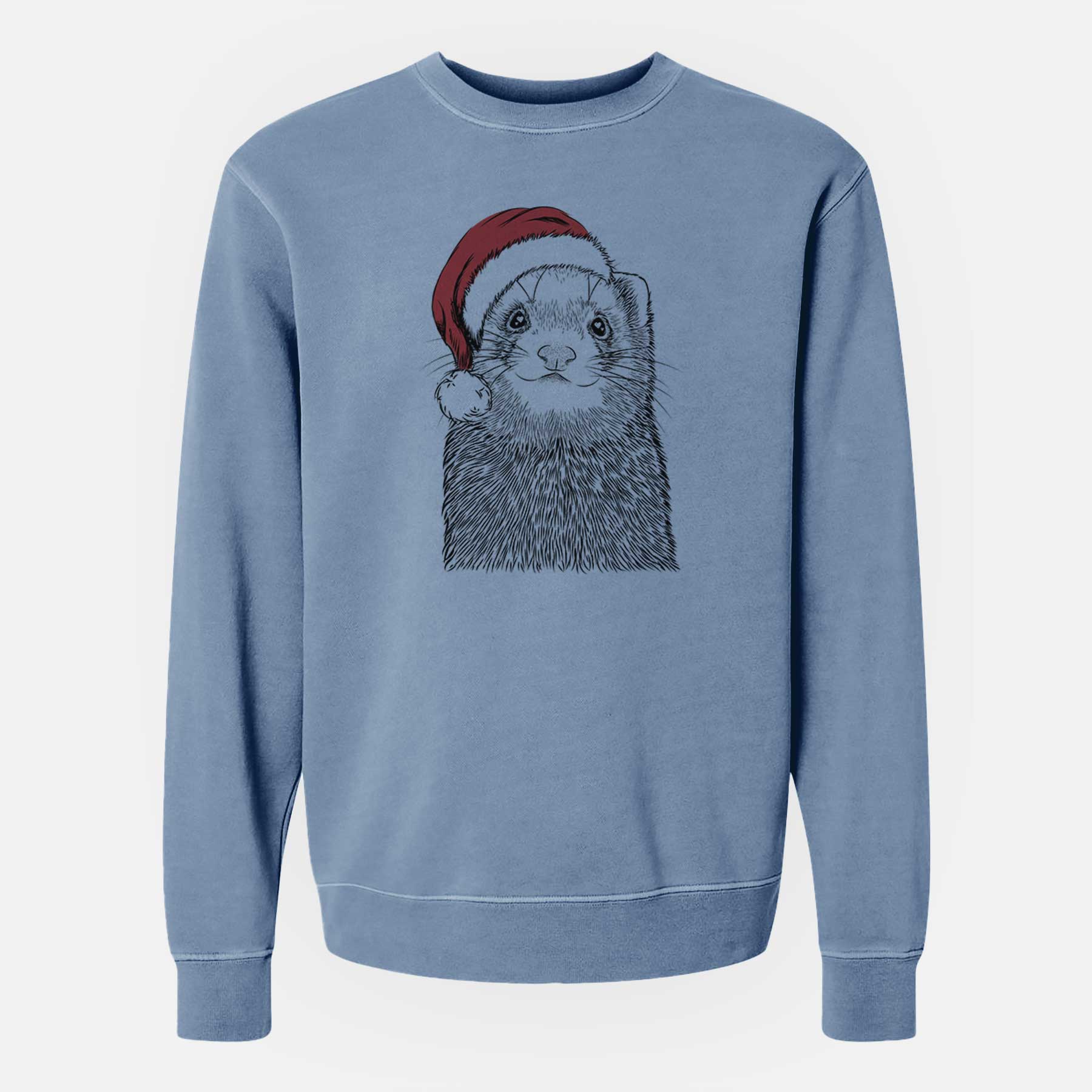 Santa Fig the Ferret - Unisex Pigment Dyed Crew Sweatshirt