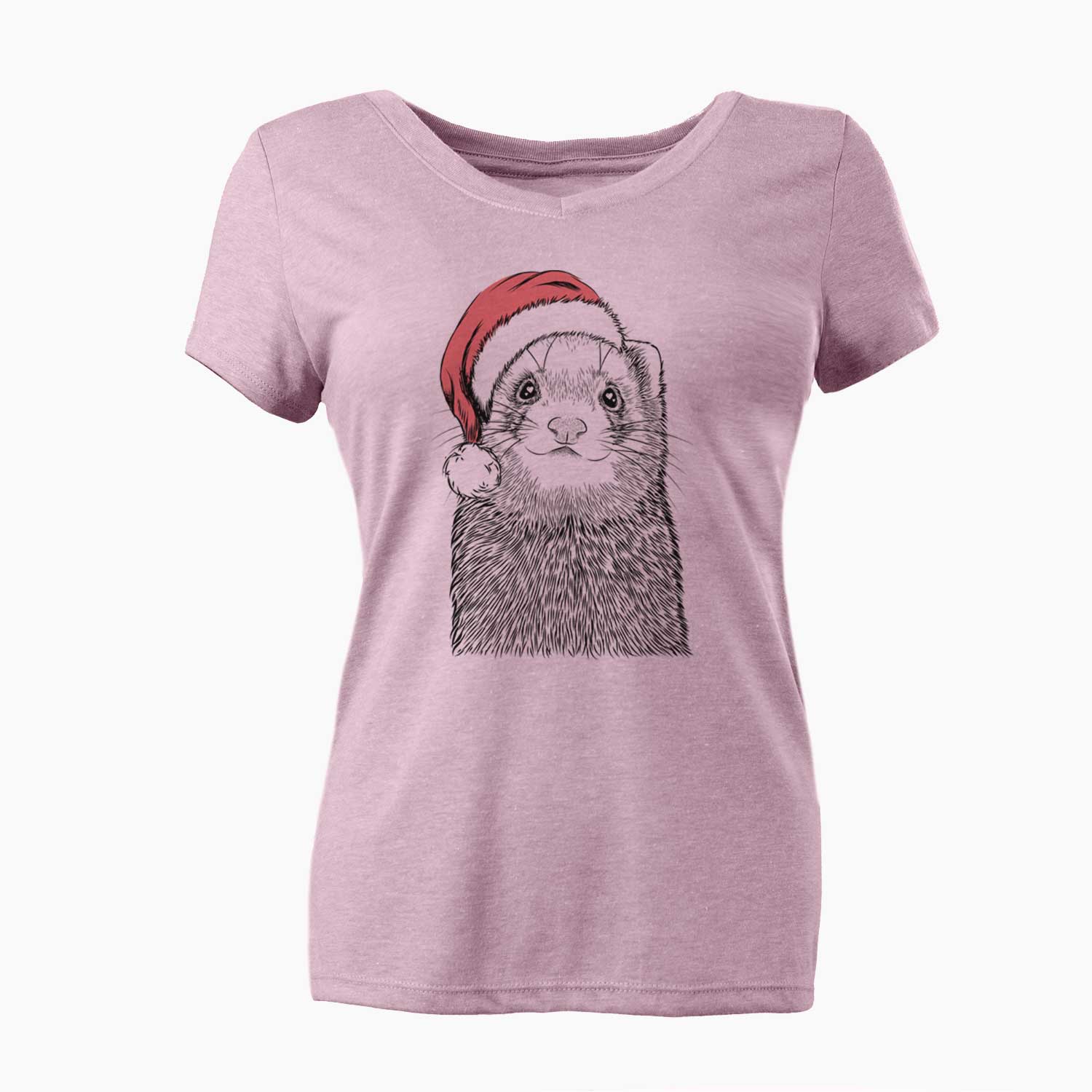 Santa Fig the Ferret - Women's V-neck Shirt