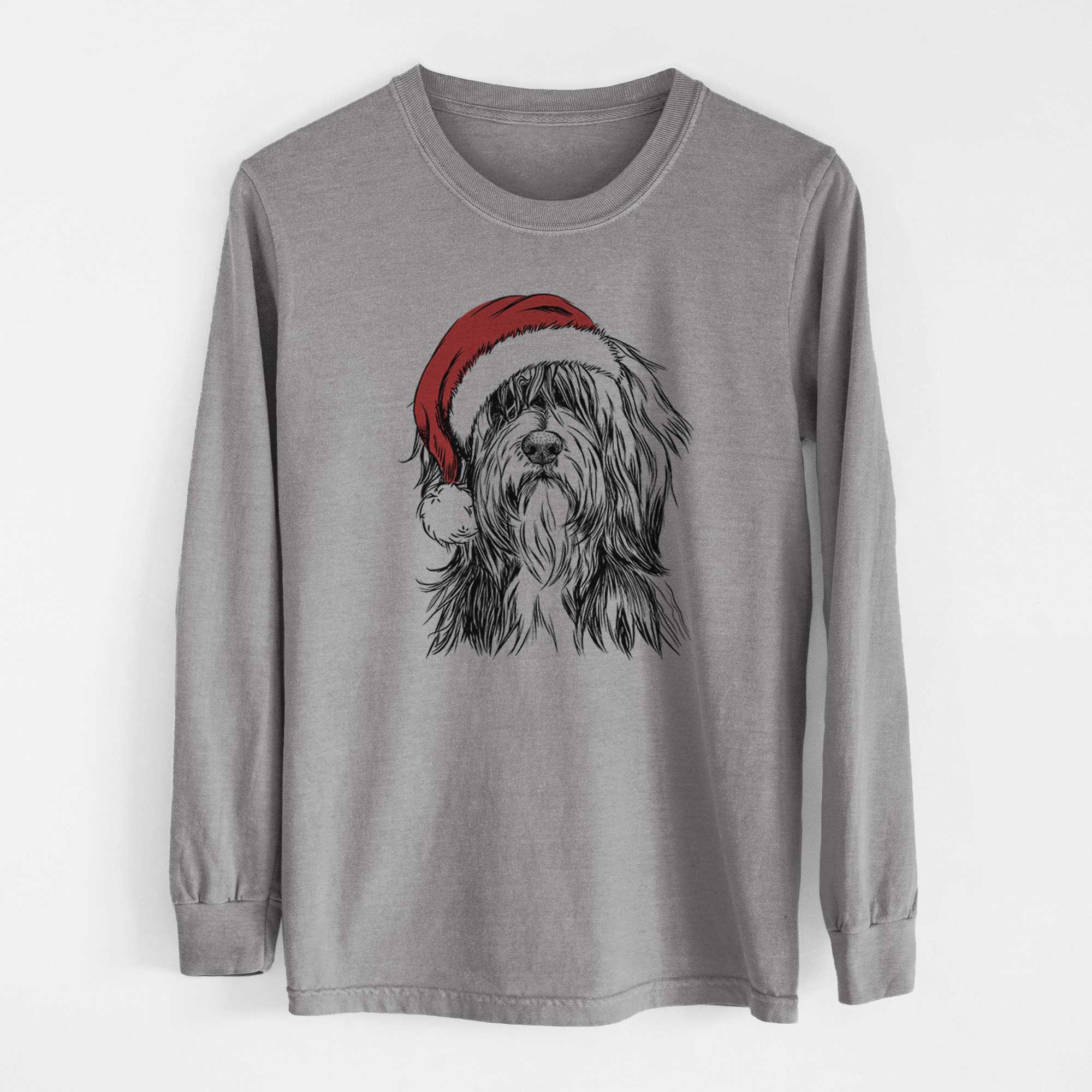 Santa Fiji the Polish Lowland Sheepdog - Heavyweight 100% Cotton Long Sleeve