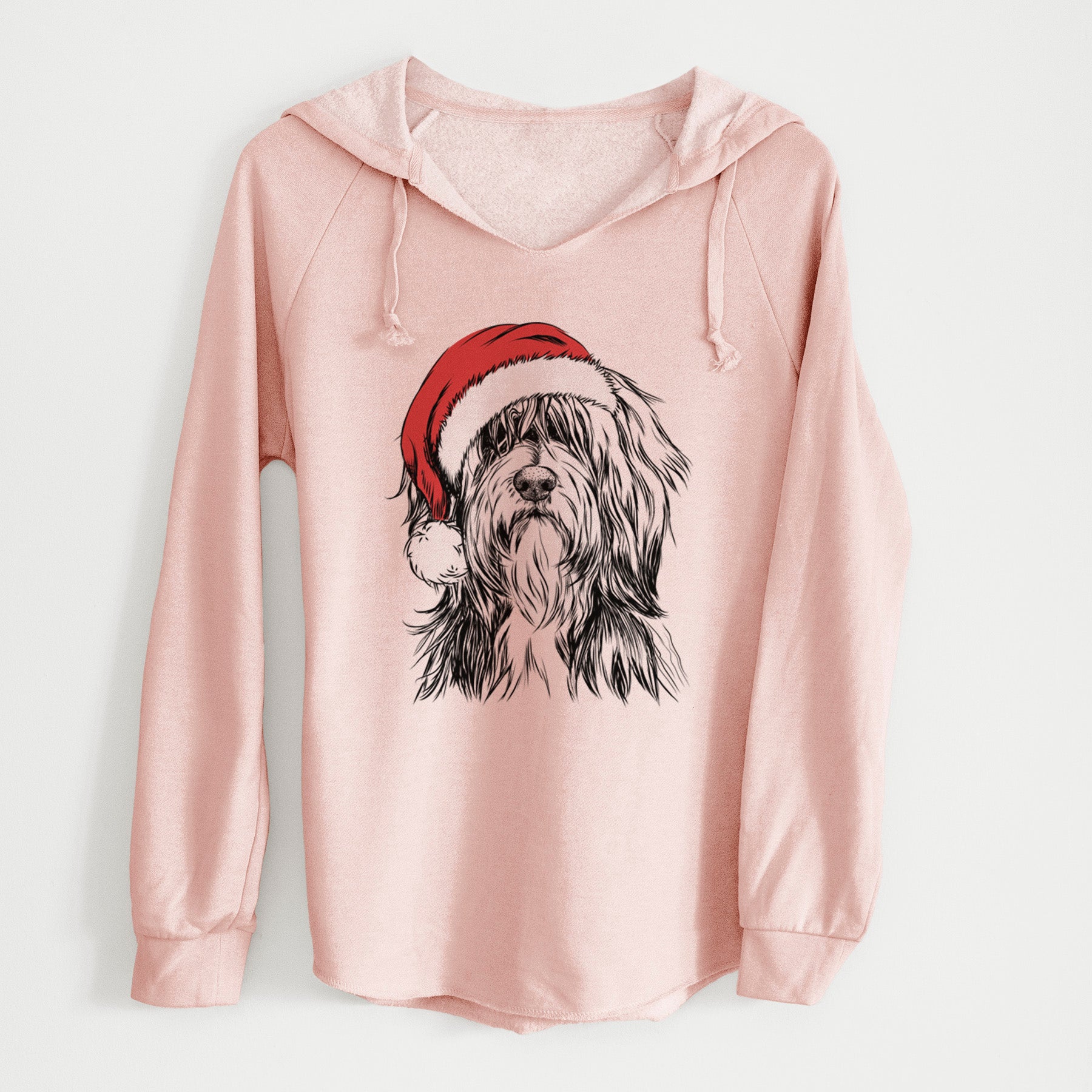 Santa Fiji the Polish Lowland Sheepdog - Cali Wave Hooded Sweatshirt