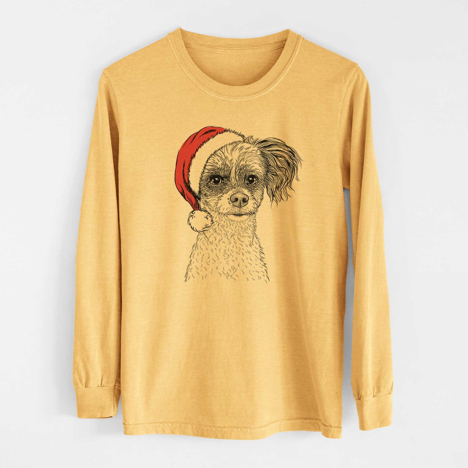 Santa Finley the Papillon Mix - Heavyweight 100% Cotton Long Sleeve