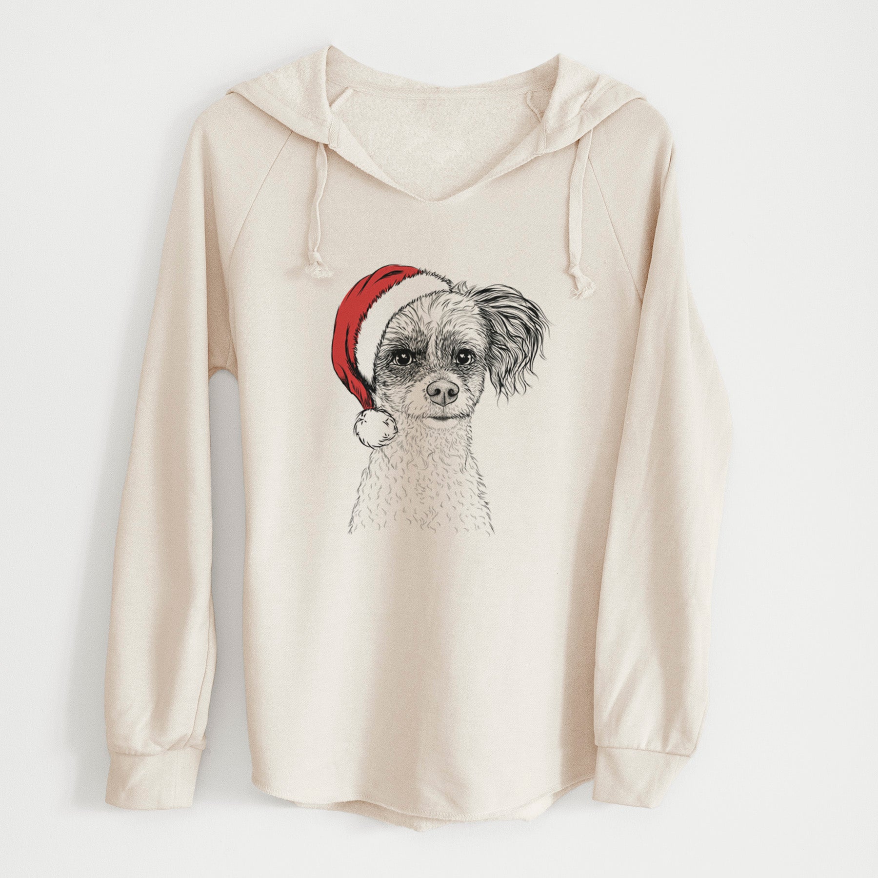 Santa Finley the Papillon Mix - Cali Wave Hooded Sweatshirt