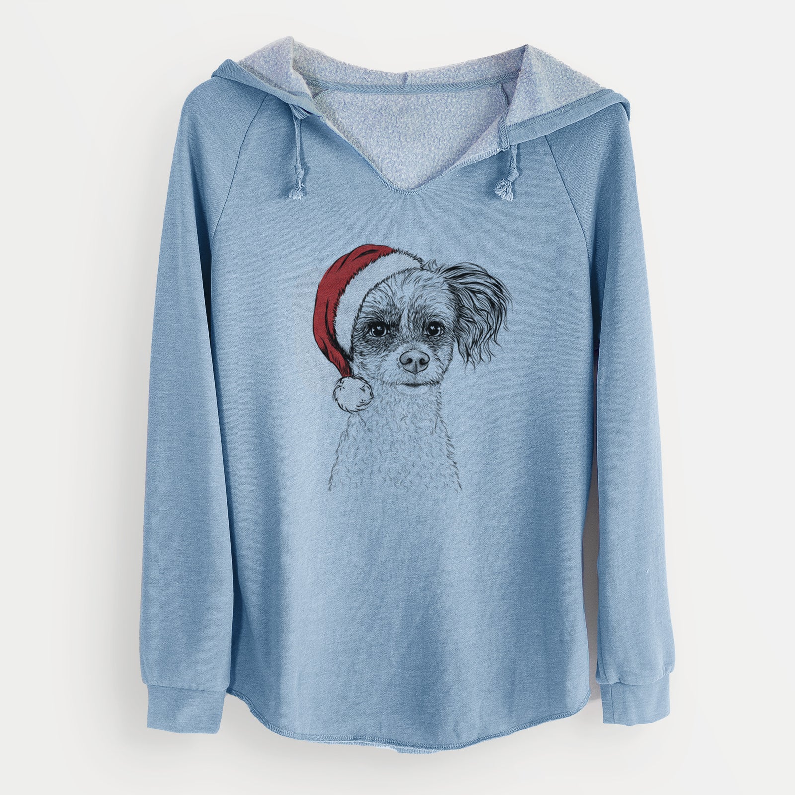 Santa Finley the Papillon Mix - Cali Wave Hooded Sweatshirt