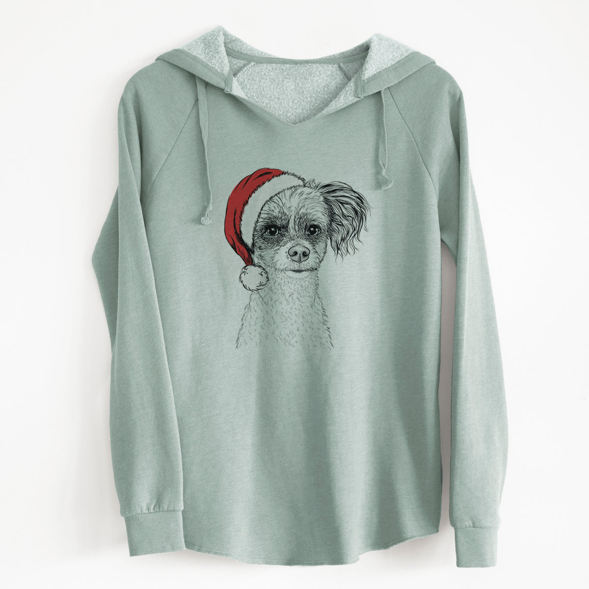 Santa Finley the Papillon Mix - Cali Wave Hooded Sweatshirt